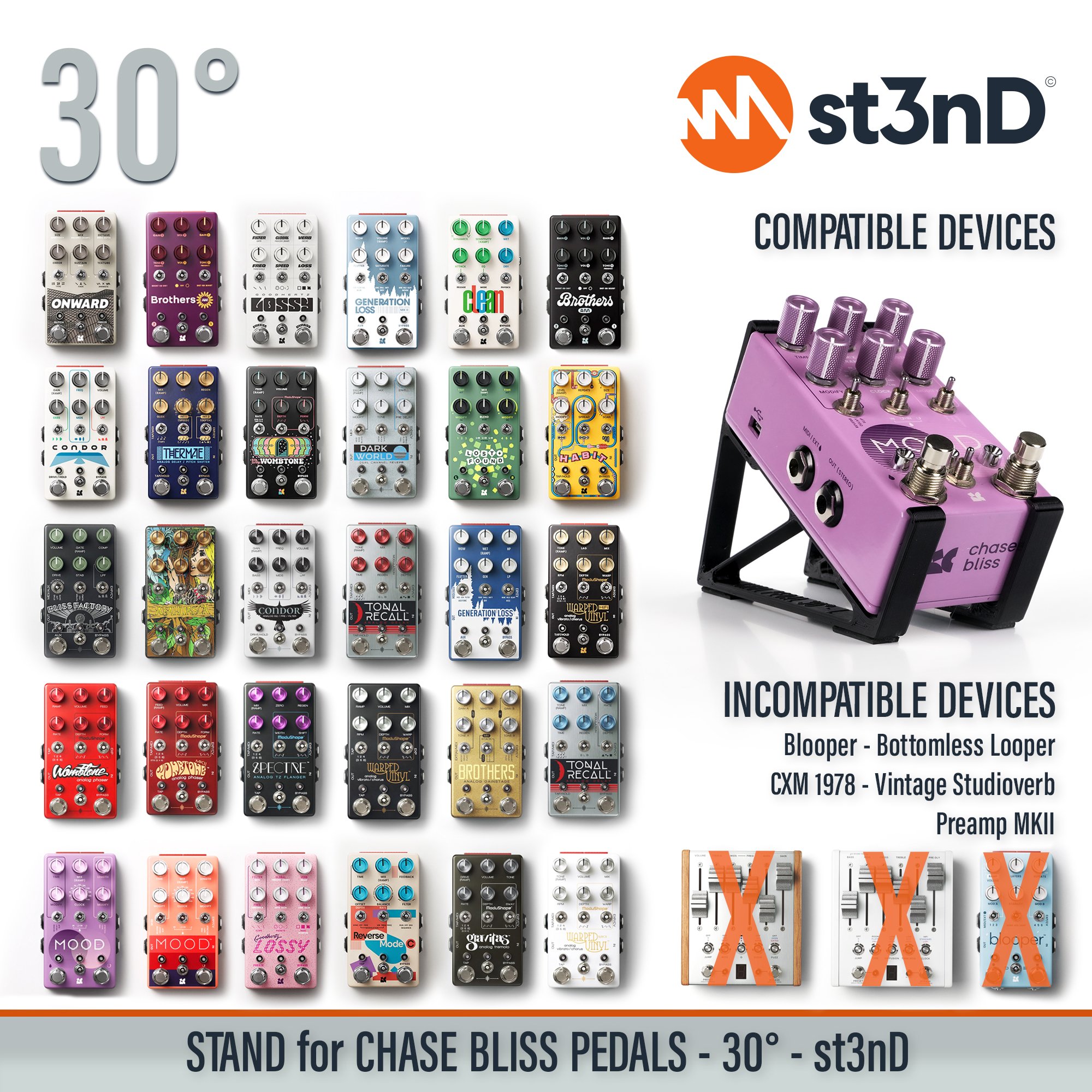 bliss chase chase bliss stand chasebliss st3nD stable stand strong sturdy tilted desktop stand pedal effects pedal stand effects pedal