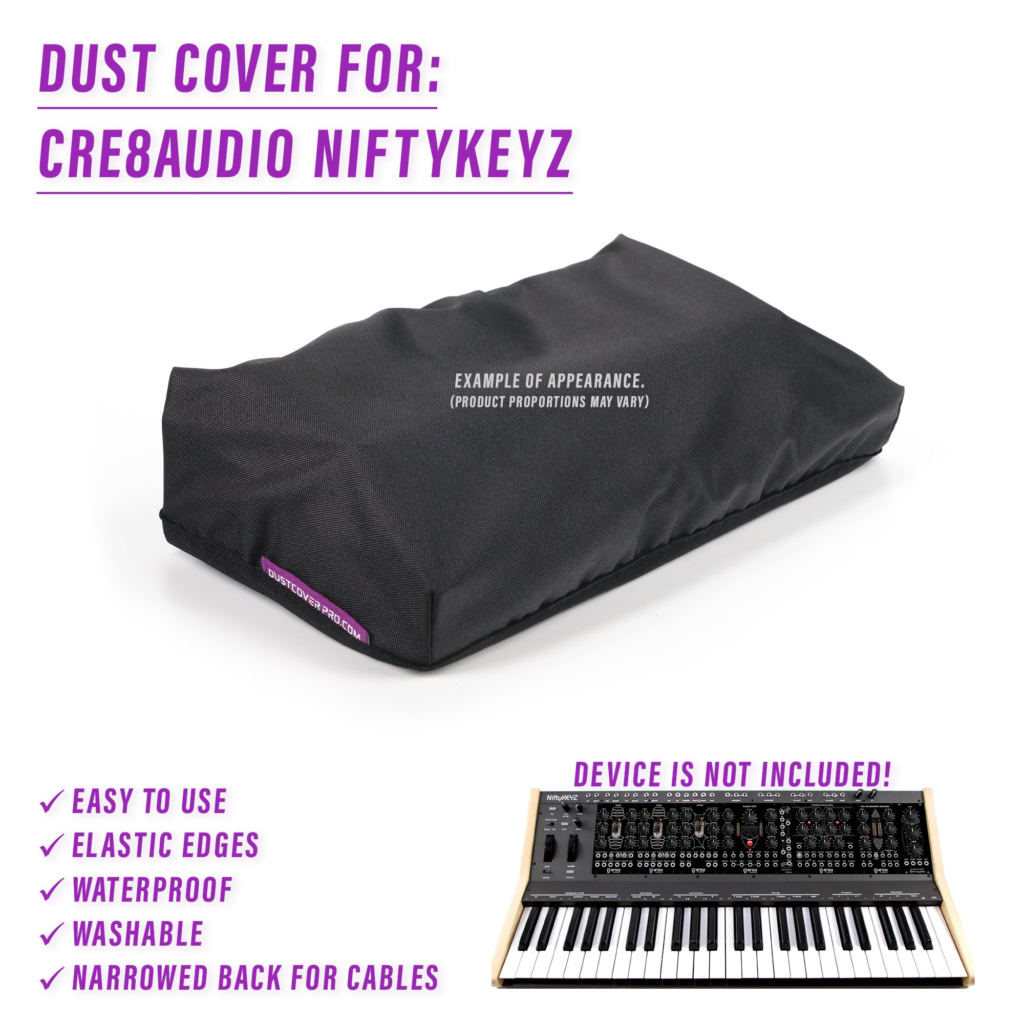 dust cover dustcover dustcoverpro elastic launch synth synth protection water resistant waterproof modular keyboard cre8audio NiftyKEYZ