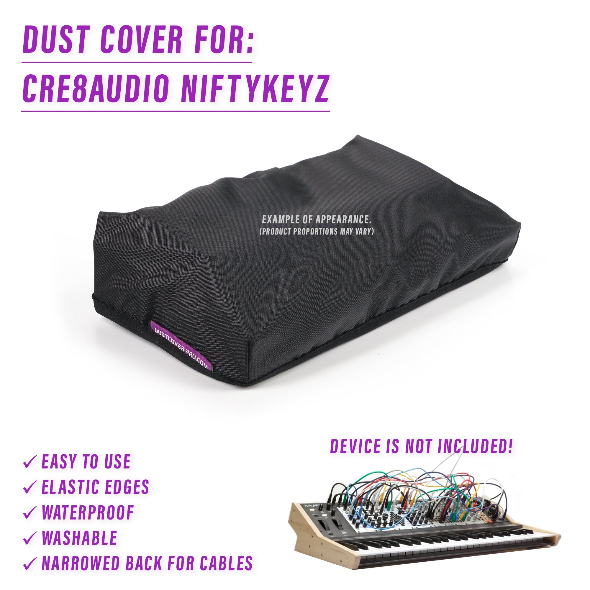dust cover dustcover dustcoverpro elastic launch synth synth protection water resistant waterproof modular keyboard cre8audio NiftyKEYZ