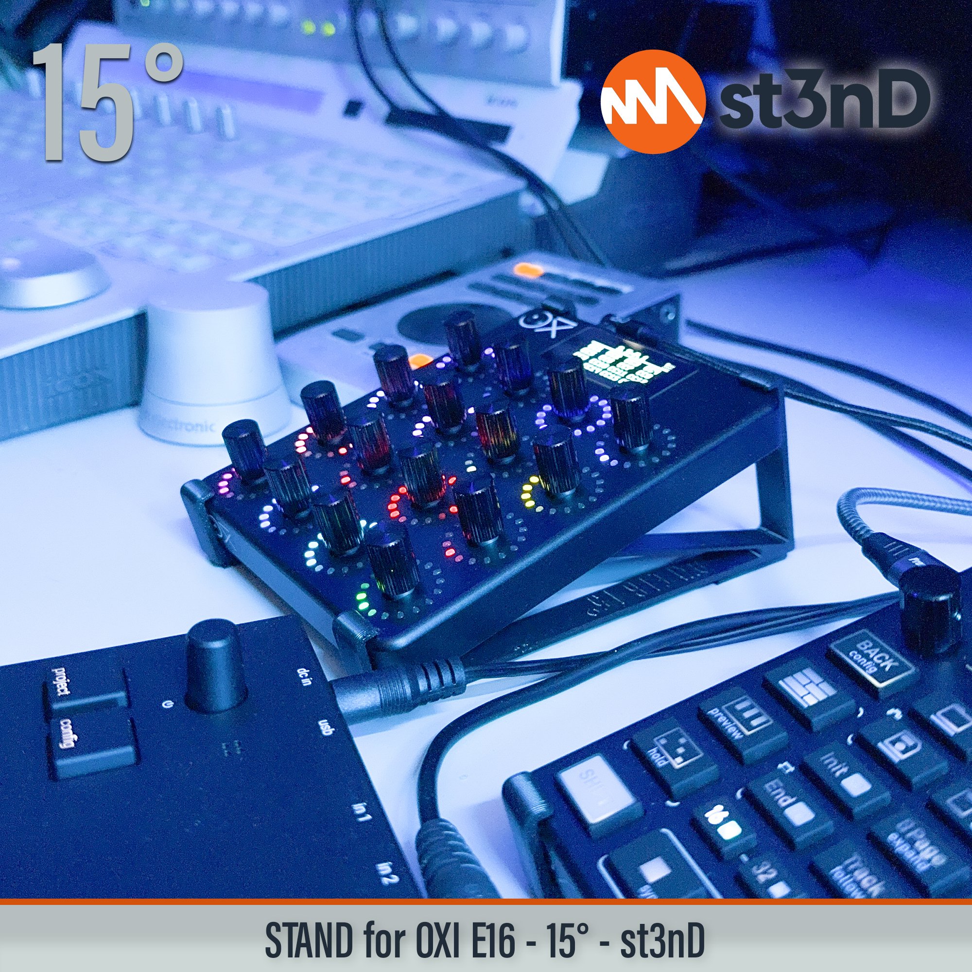 daw controller dj controller portable st3nD stable stand strong sturdy tilted midi oxi oxi e16 oxi instruments oxi e-16