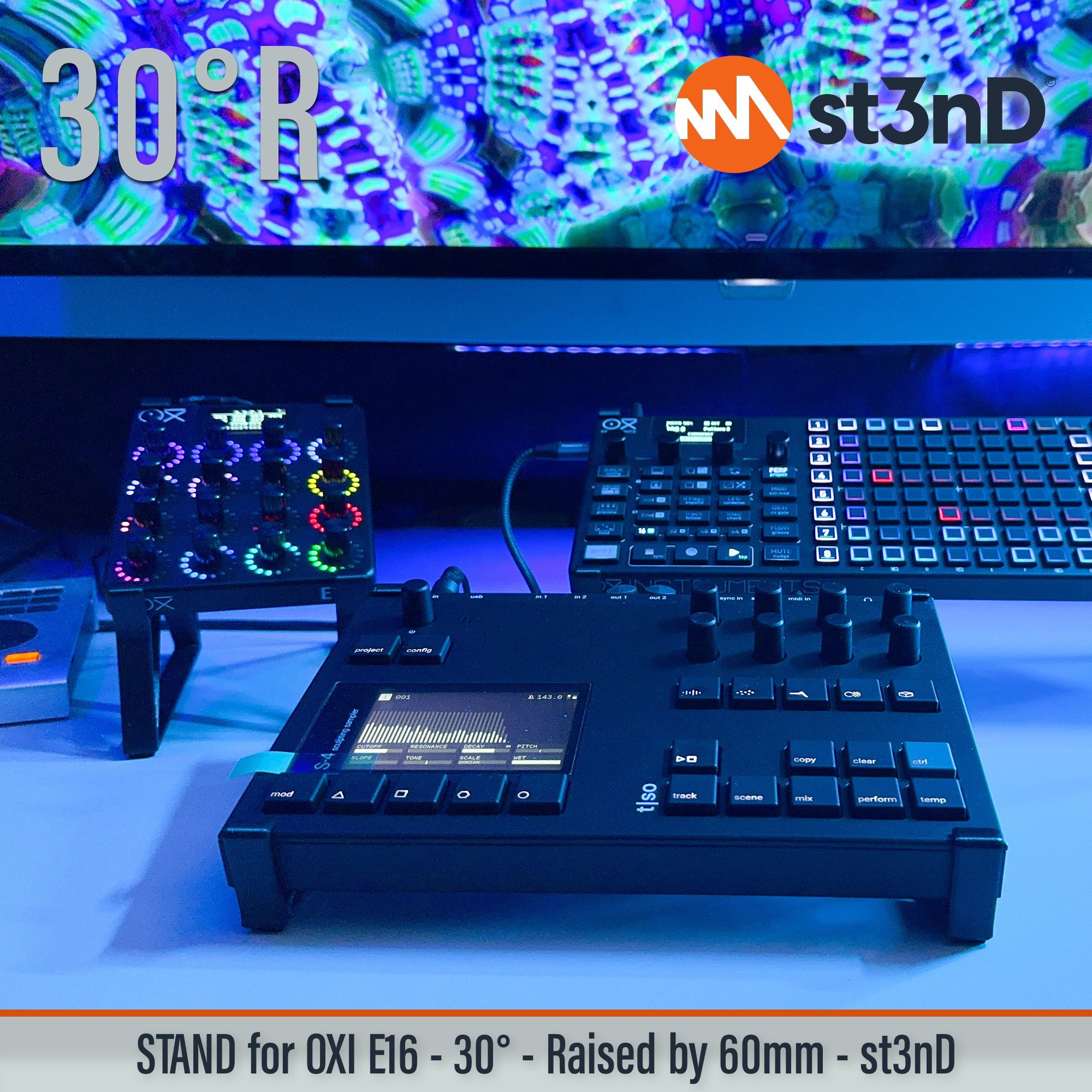 daw controller dj controller portable st3nD stable stand strong sturdy tilted midi oxi oxi e16 oxi instruments oxi e-16 raised