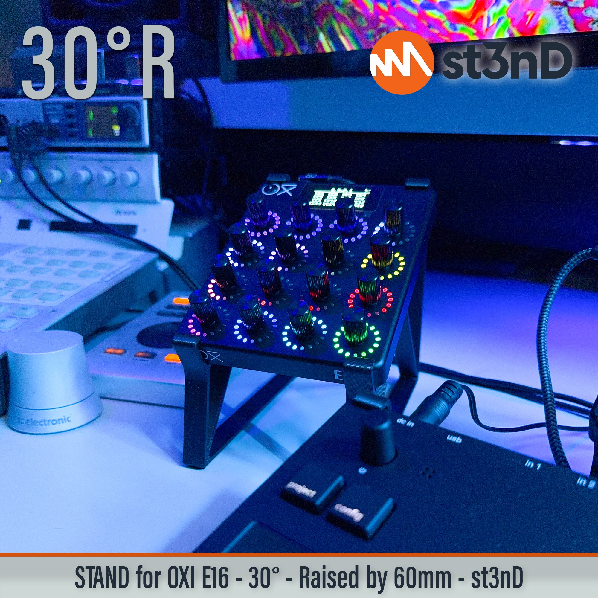 daw controller dj controller portable st3nD stable stand strong sturdy tilted midi oxi oxi e16 oxi instruments oxi e-16 raised