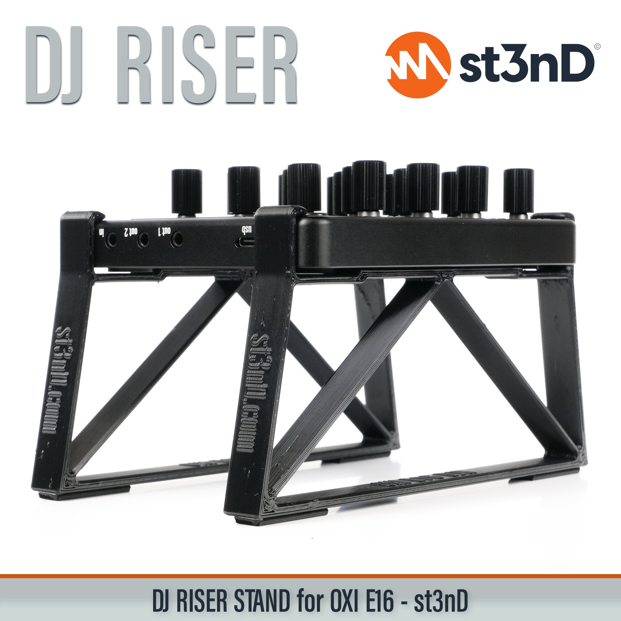 daw controller dj controller midi oxi oxi e-16 oxi e16 oxi instruments portable st3nD stable stand strong sturdy tilted dj dj raiser dj riser djriser