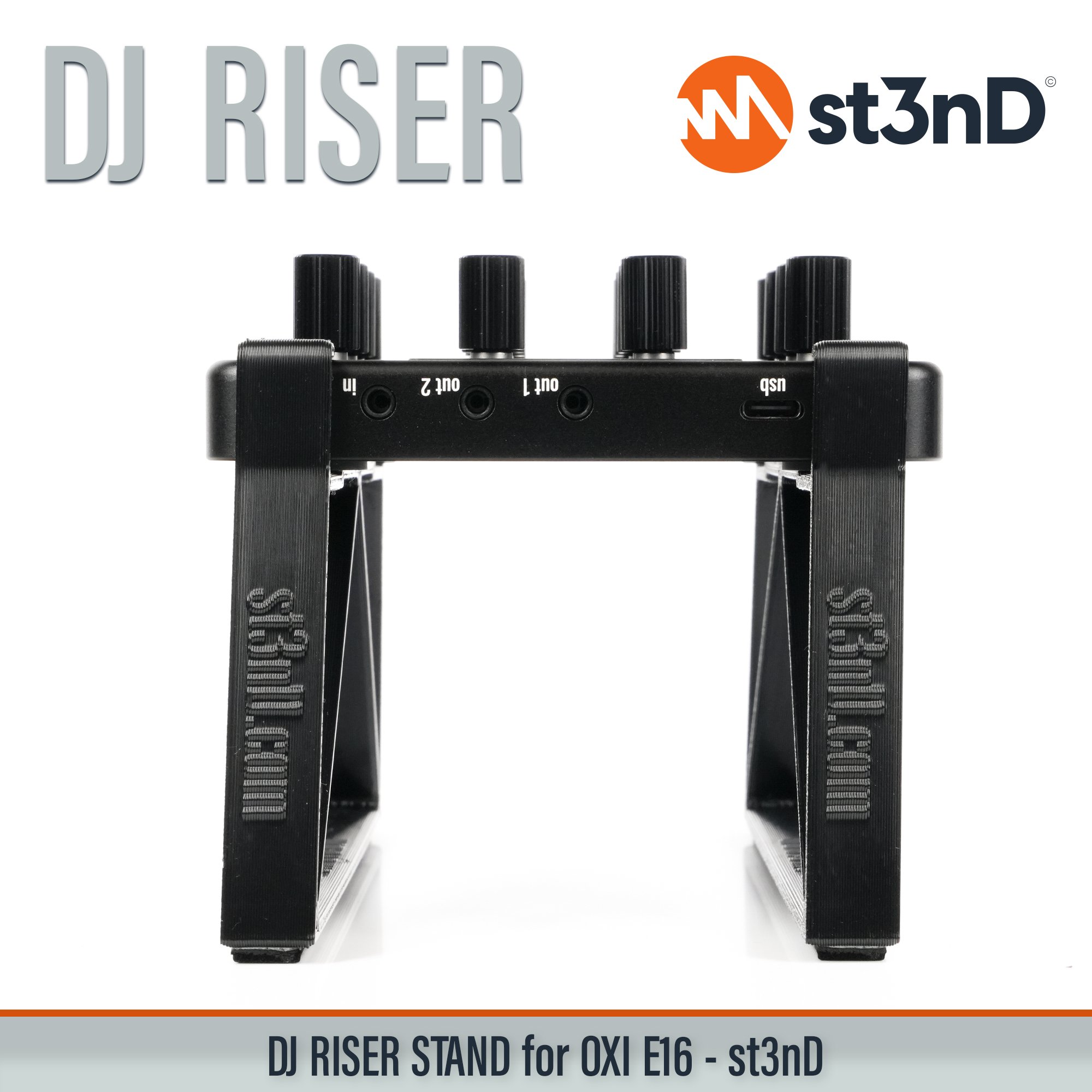 daw controller dj controller midi oxi oxi e-16 oxi e16 oxi instruments portable st3nD stable stand strong sturdy tilted dj dj raiser dj riser djriser