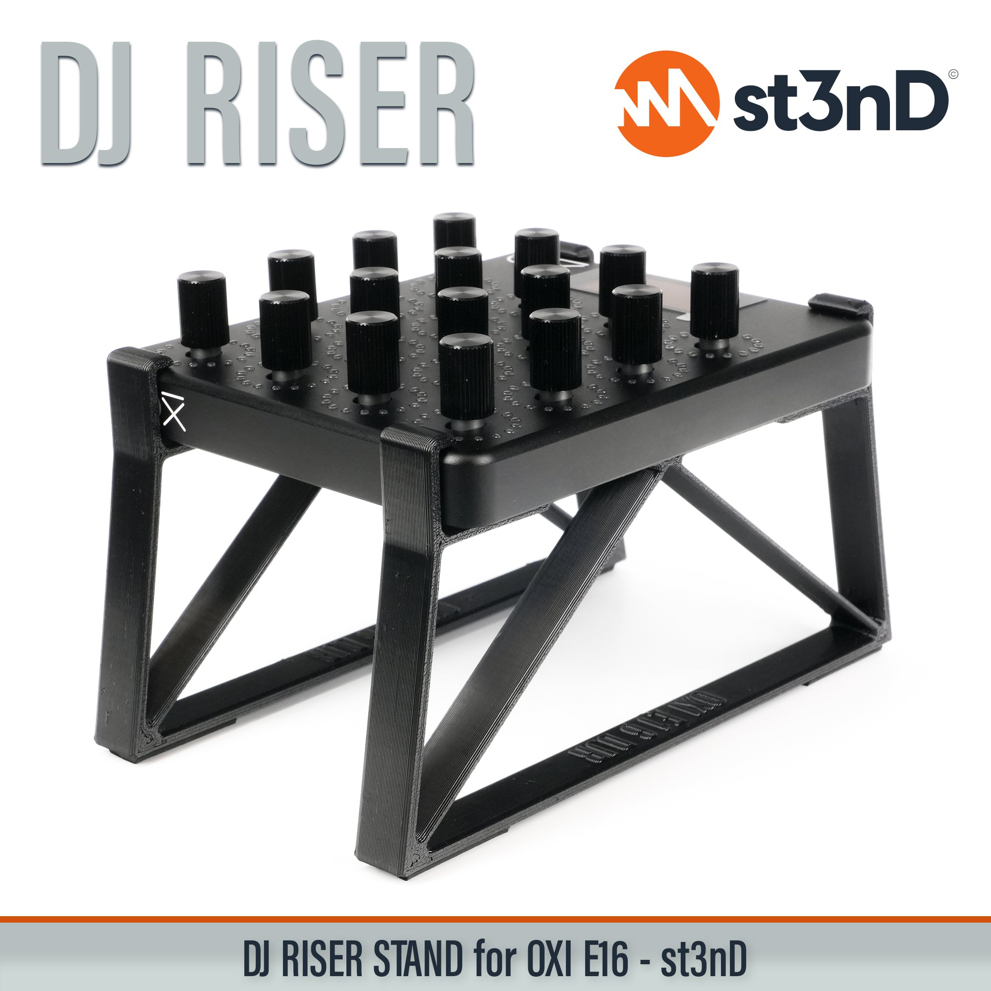 daw controller dj controller midi oxi oxi e-16 oxi e16 oxi instruments portable st3nD stable stand strong sturdy tilted dj dj raiser dj riser djriser