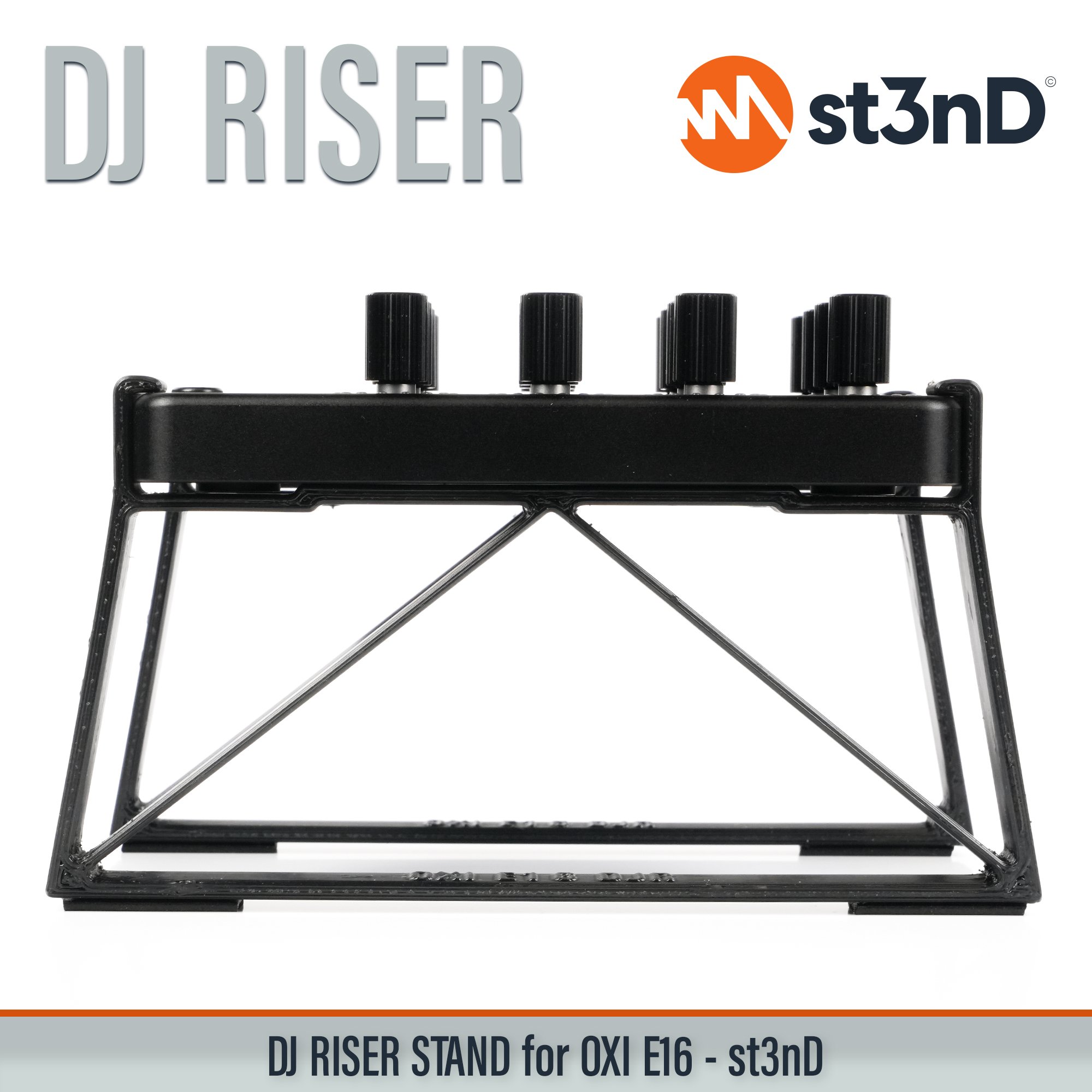 daw controller dj controller midi oxi oxi e-16 oxi e16 oxi instruments portable st3nD stable stand strong sturdy tilted dj dj raiser dj riser djriser