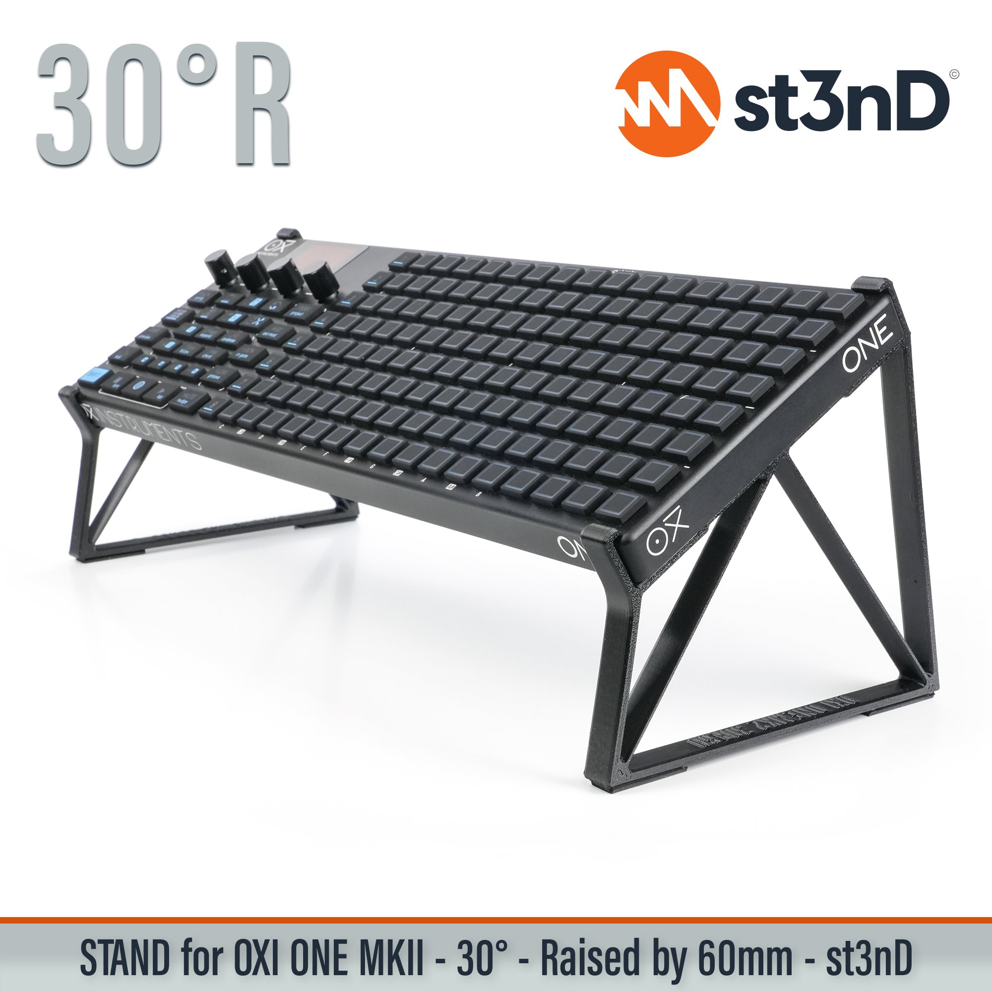 ONE MKII oxi instruments oxi instruments one OXI ONE MKII Performance Step Sequencer portable st3nD stable stand strong sturdy tilted