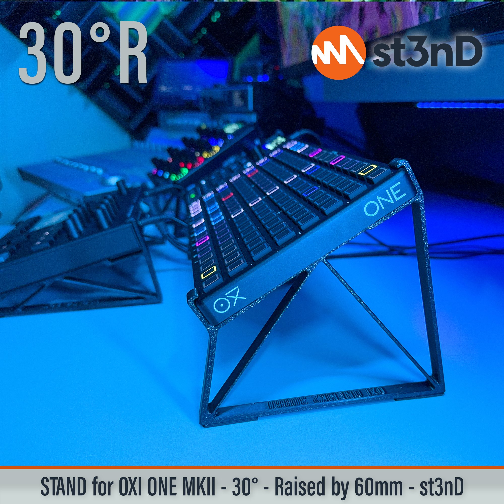 ONE MKII oxi instruments oxi instruments one OXI ONE MKII Performance Step Sequencer portable st3nD stable stand strong sturdy tilted