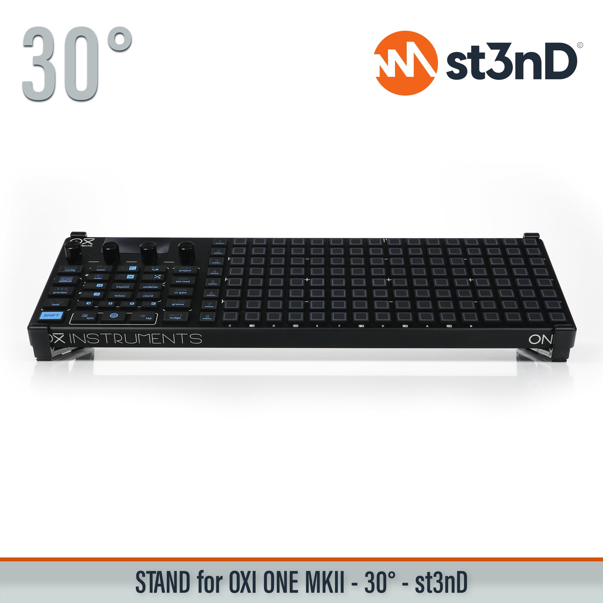 portable, stable, stand, strong, sturdy, tilted, OXI INSTRUMENTS ONE, OXI INSTRUMENTS, ONE MKII, OXI ONE MKII