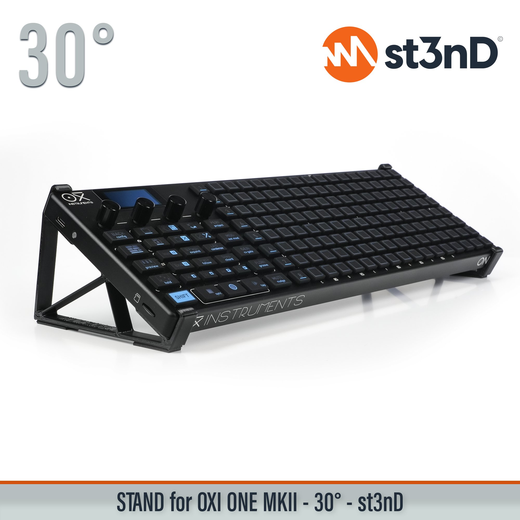 portable, stable, stand, strong, sturdy, tilted, OXI INSTRUMENTS ONE, OXI INSTRUMENTS, ONE MKII, OXI ONE MKII
