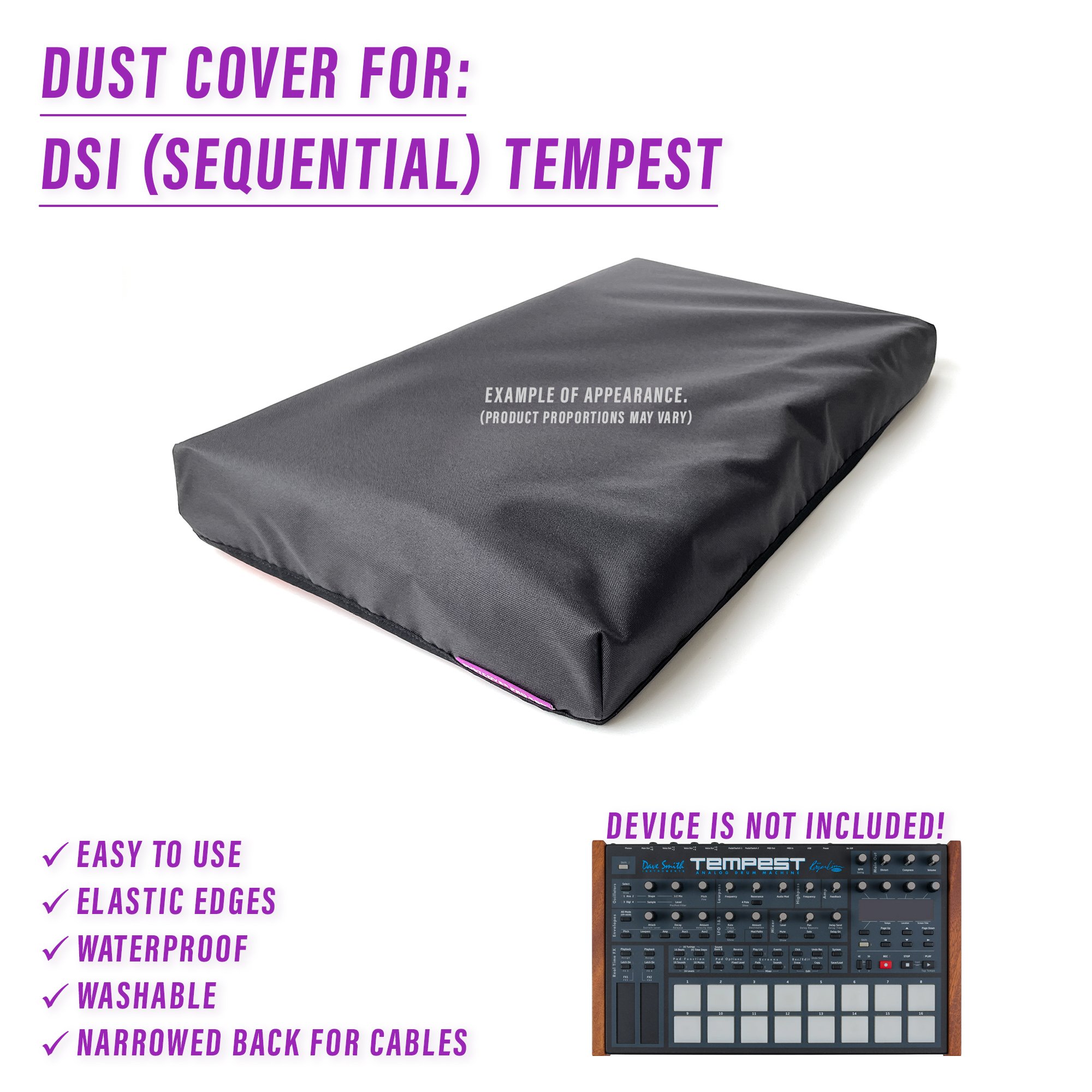 DAVE SMITH INSTRUMENTS dustcover dustcoverpro elastic SEQUENTIAL synth protection waterproof DSI TEMPEST tempest sequential tempest