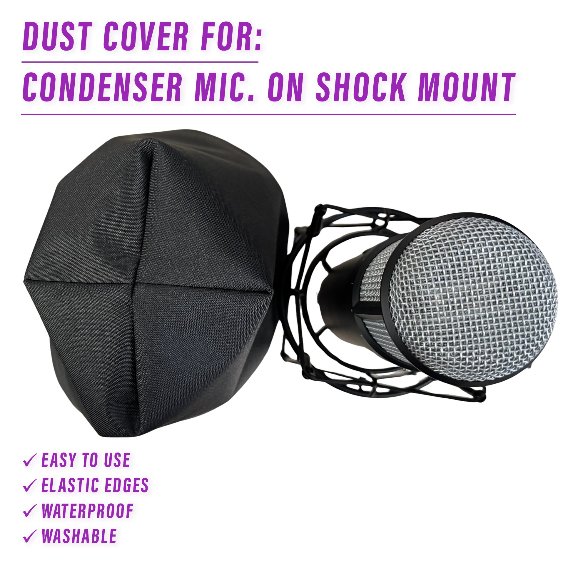 drums dust cover dustcover dustcoverpro elastic synth waterproof studio microphone mics condenser mic cover microphone cover shockmount cover studio mic