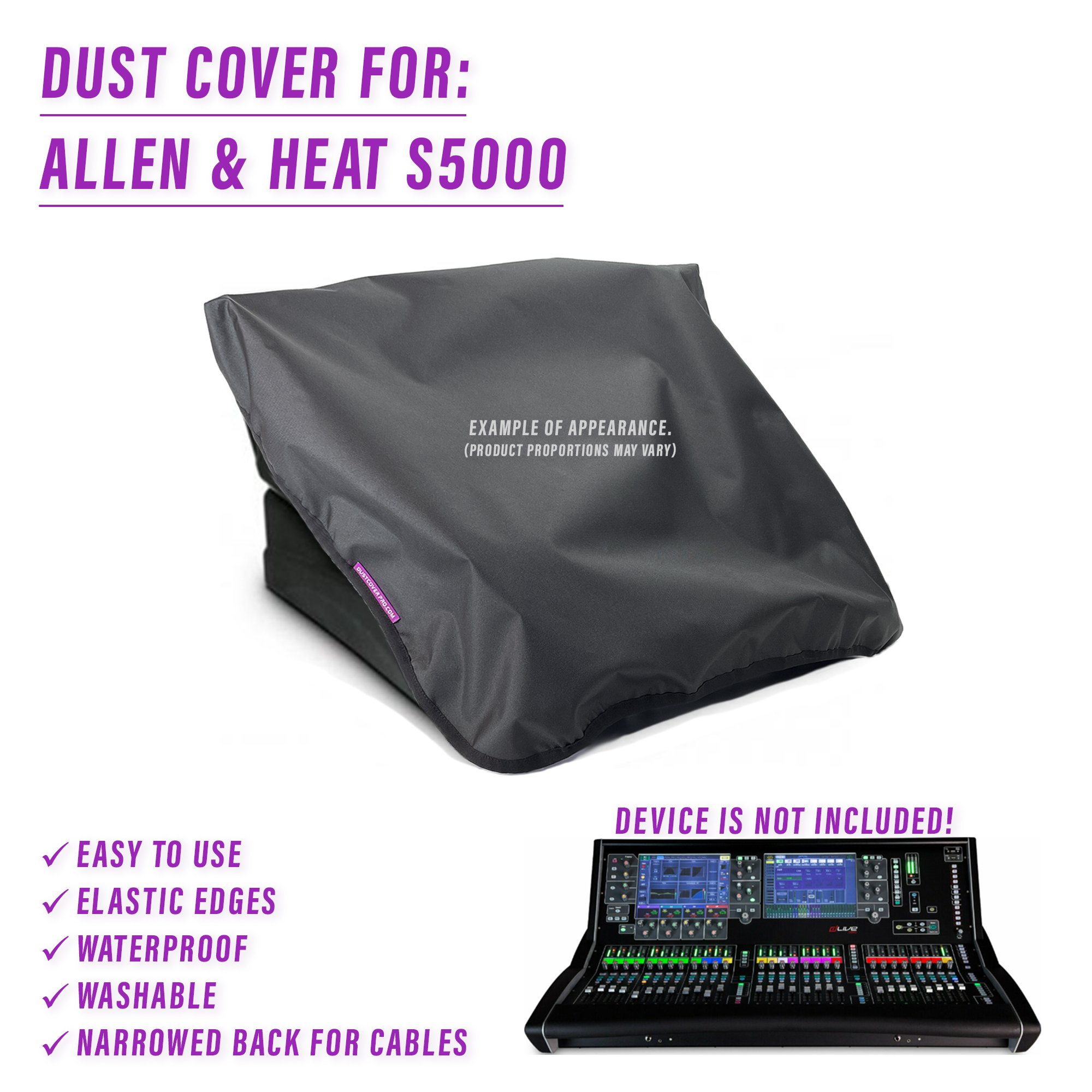 dust cover dustcover dustcoverpro elastic water resistant waterproof Allen & Heat dLive dLive S5000 dlive s5000 s500 cover mixer protection