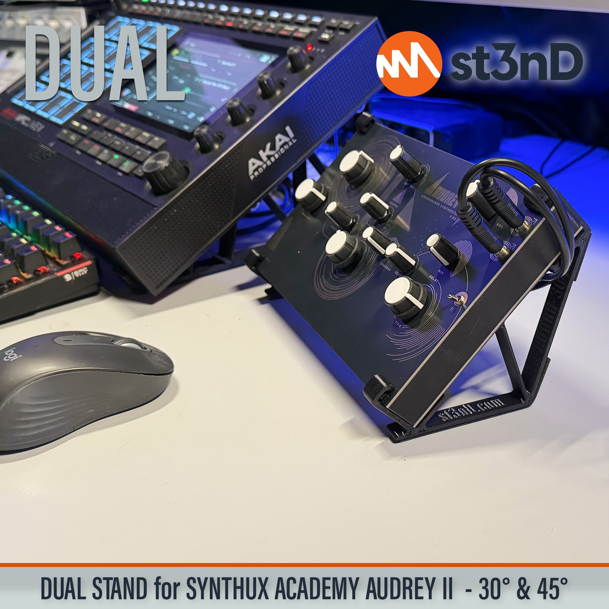 desktop stand music production st3nD stand strong studio gear sturdy synth synthesizer stand synthux academy audrey audrey II audrey 2 stand synthux academy dual stand
