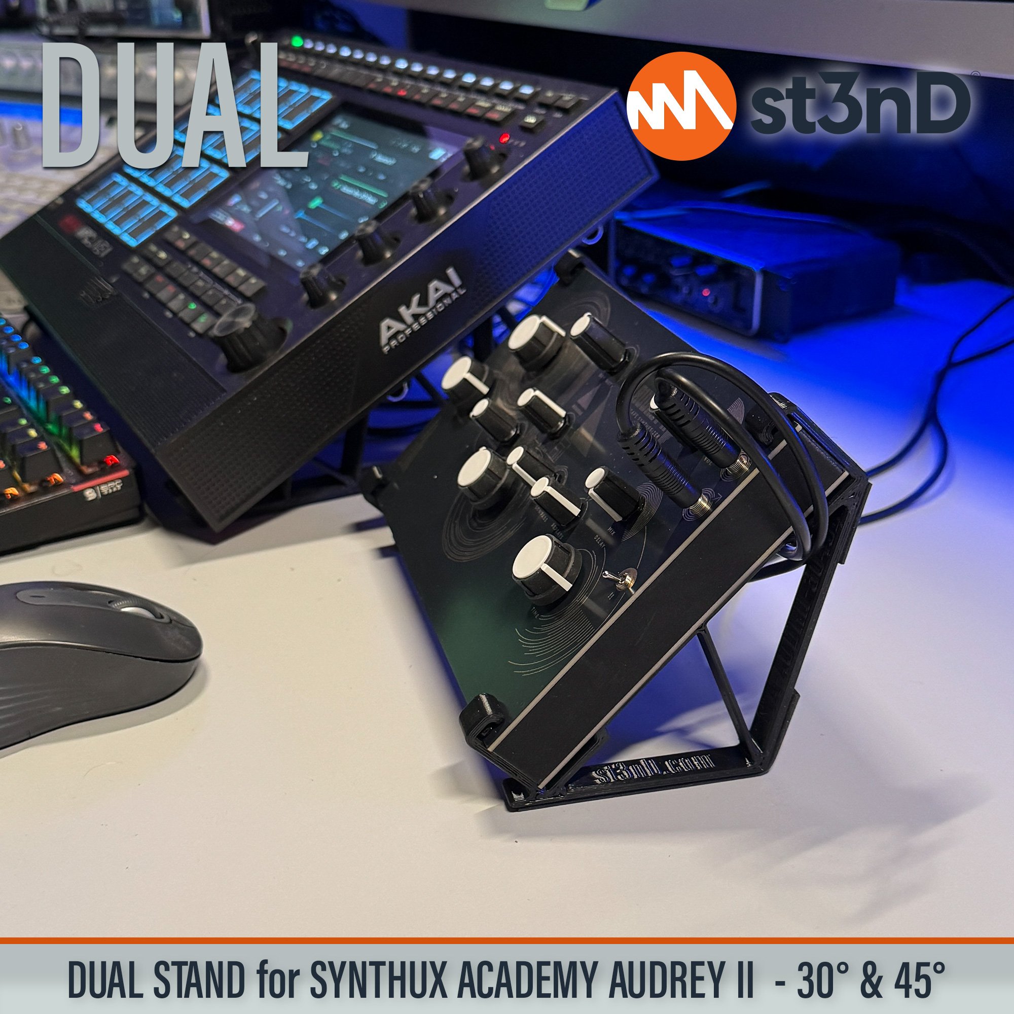 desktop stand music production st3nD stand strong studio gear sturdy synth synthesizer stand synthux academy audrey audrey II audrey 2 stand synthux academy dual stand