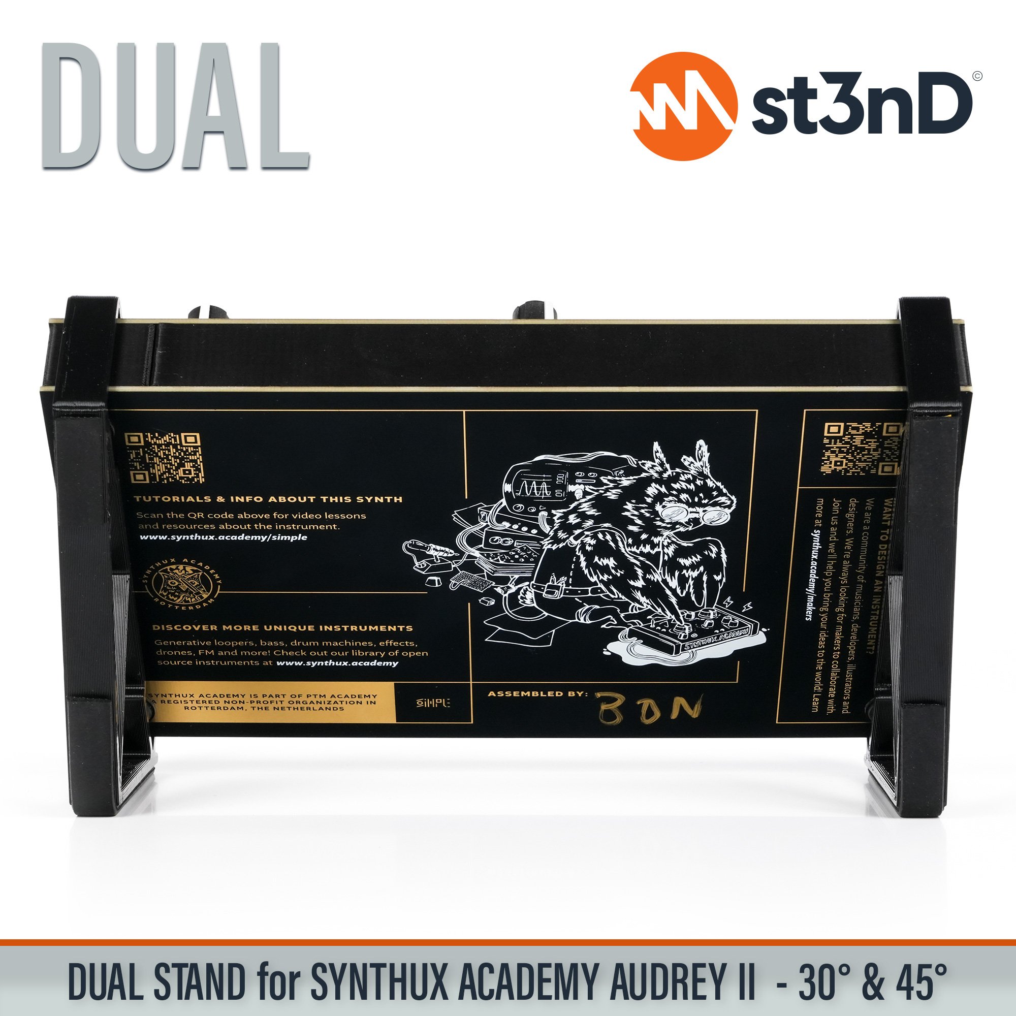 desktop stand music production st3nD stand strong studio gear sturdy synth synthesizer stand synthux academy audrey audrey II audrey 2 stand synthux academy dual stand