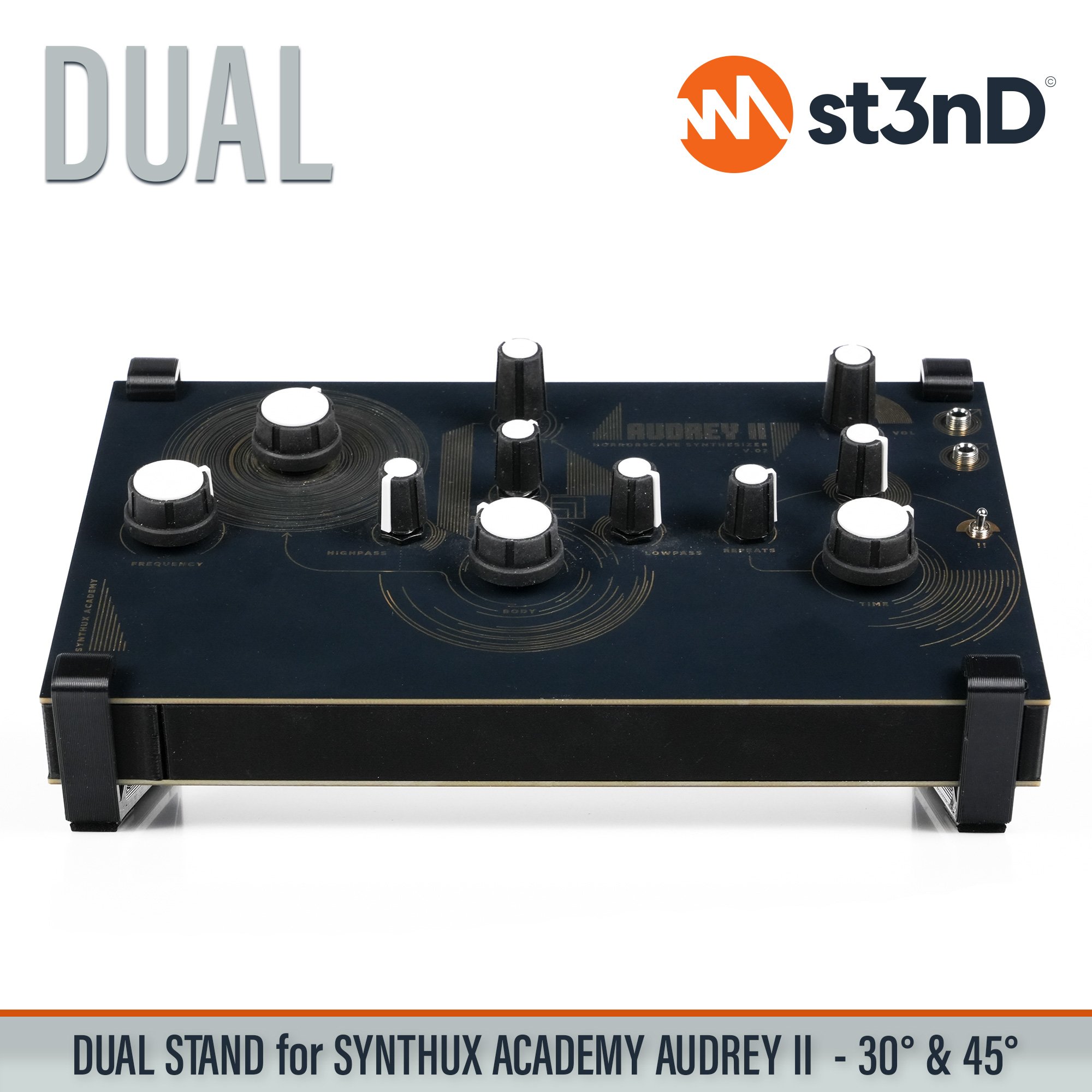 desktop stand music production st3nD stand strong studio gear sturdy synth synthesizer stand synthux academy audrey audrey II audrey 2 stand synthux academy dual stand