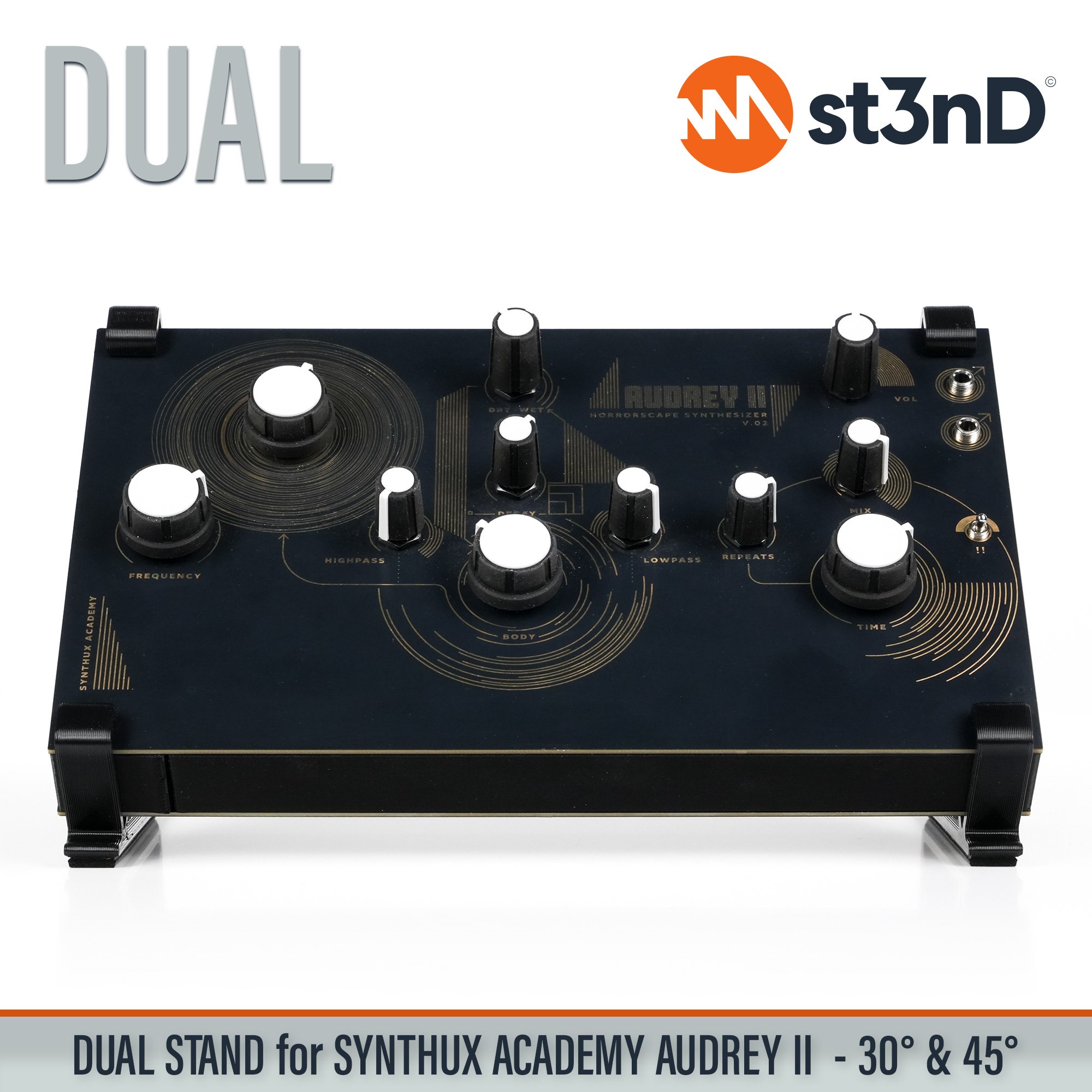 desktop stand music production st3nD stand strong studio gear sturdy synth synthesizer stand synthux academy audrey audrey II audrey 2 stand synthux academy dual stand