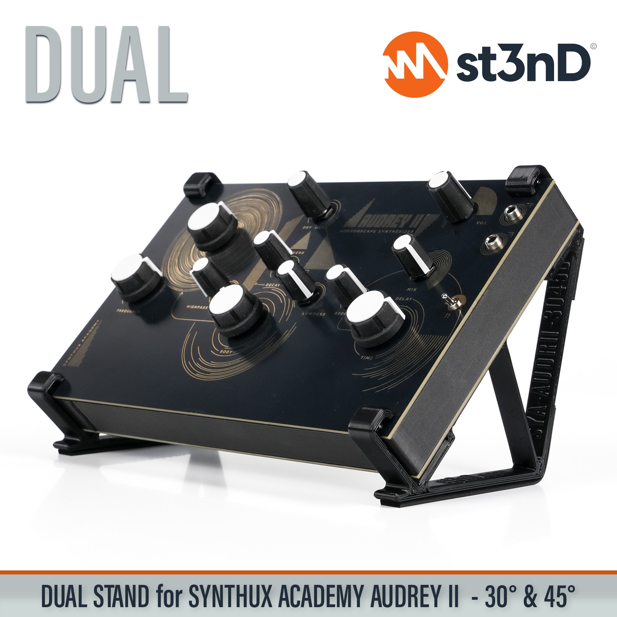 desktop stand music production st3nD stand strong studio gear sturdy synth synthesizer stand synthux academy audrey audrey II audrey 2 stand synthux academy dual stand