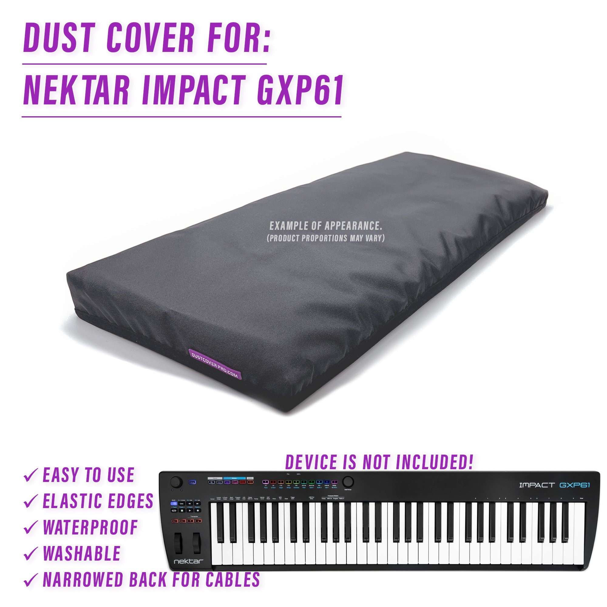 dust cover dustcover dustcoverpro elastic NEKTAR NEKTARTECH synth synth protection water resistant waterproof impact gxp61 gxp61