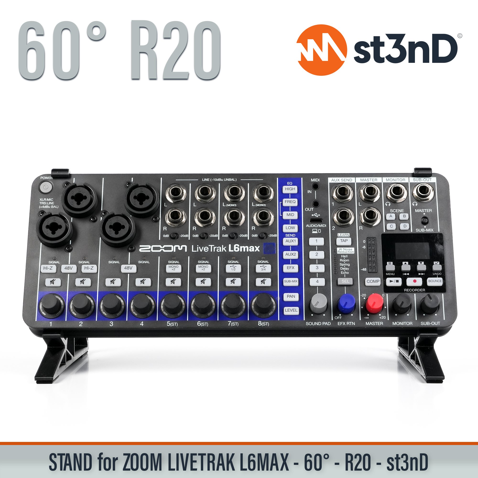 l6max l6max stand livetrak livetrak stand mixer portable st3nD stable stand strong sturdy zoom zoom stand raised