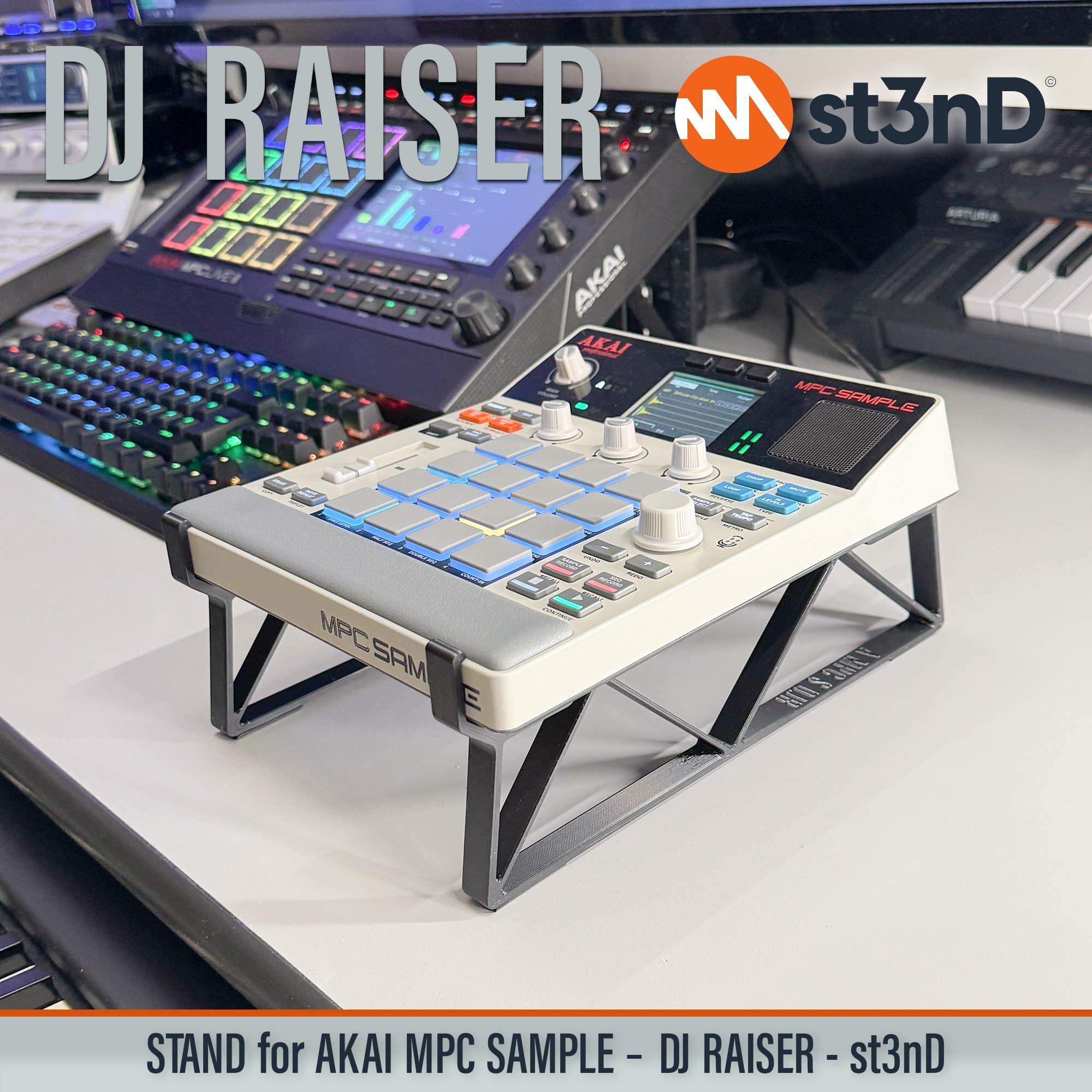 akai akai mpc akai mpc sample desktop portable raised sample st3nD stable stand strong sturdy synth tilted dj raiser dj riser elevated