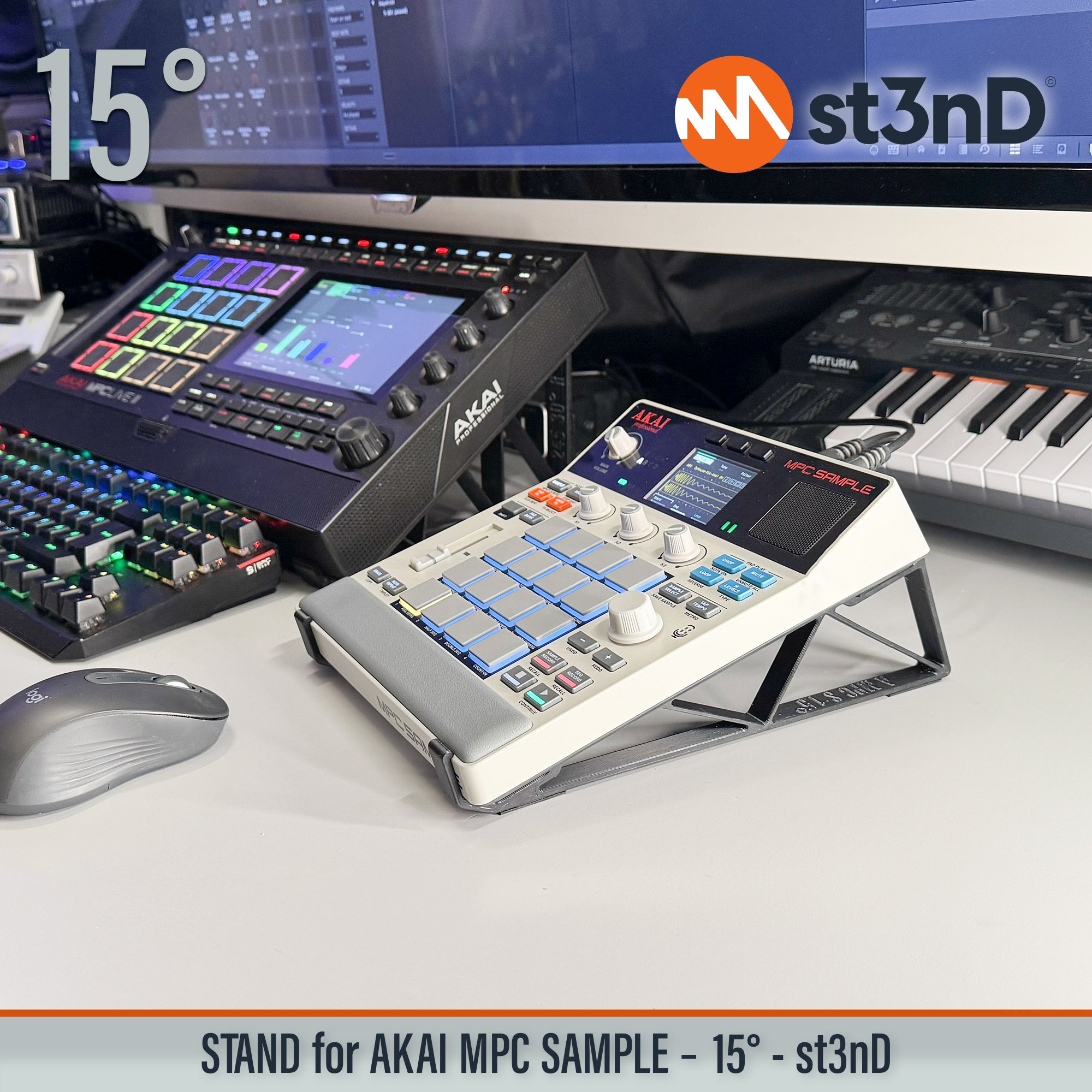 desktop portable st3nD stable stand strong sturdy synth tilted akai akai mpc akai mpc sample sample