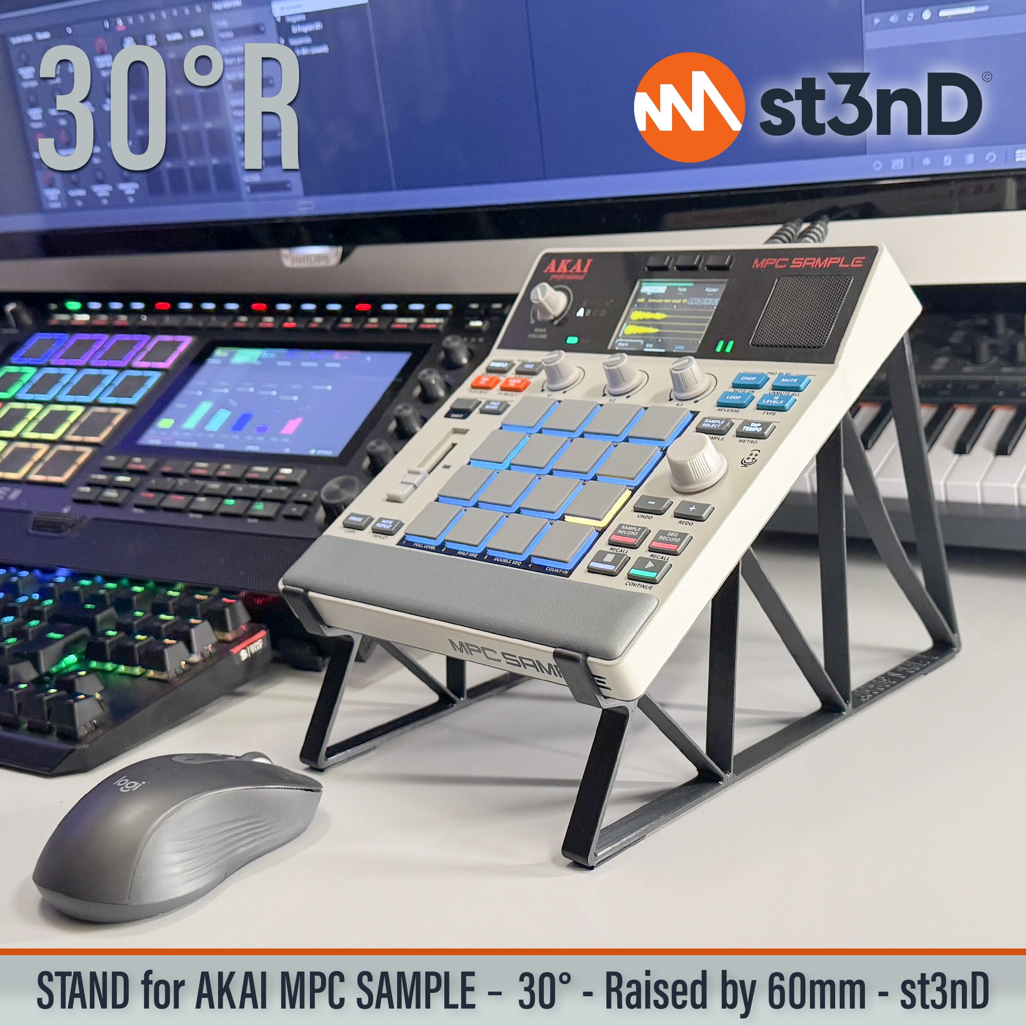 akai akai mpc akai mpc sample desktop portable sample st3nD stable stand strong sturdy synth tilted raised