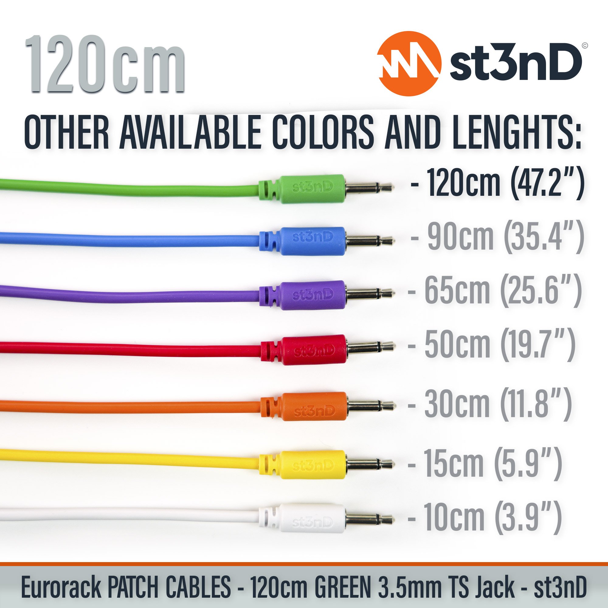 short modular eurorack patch cable 3.5mm mono jack 120cm long green color eurorack cable holder semimodular modular copper patch cable pvc patch cable short patch cable synth accessory