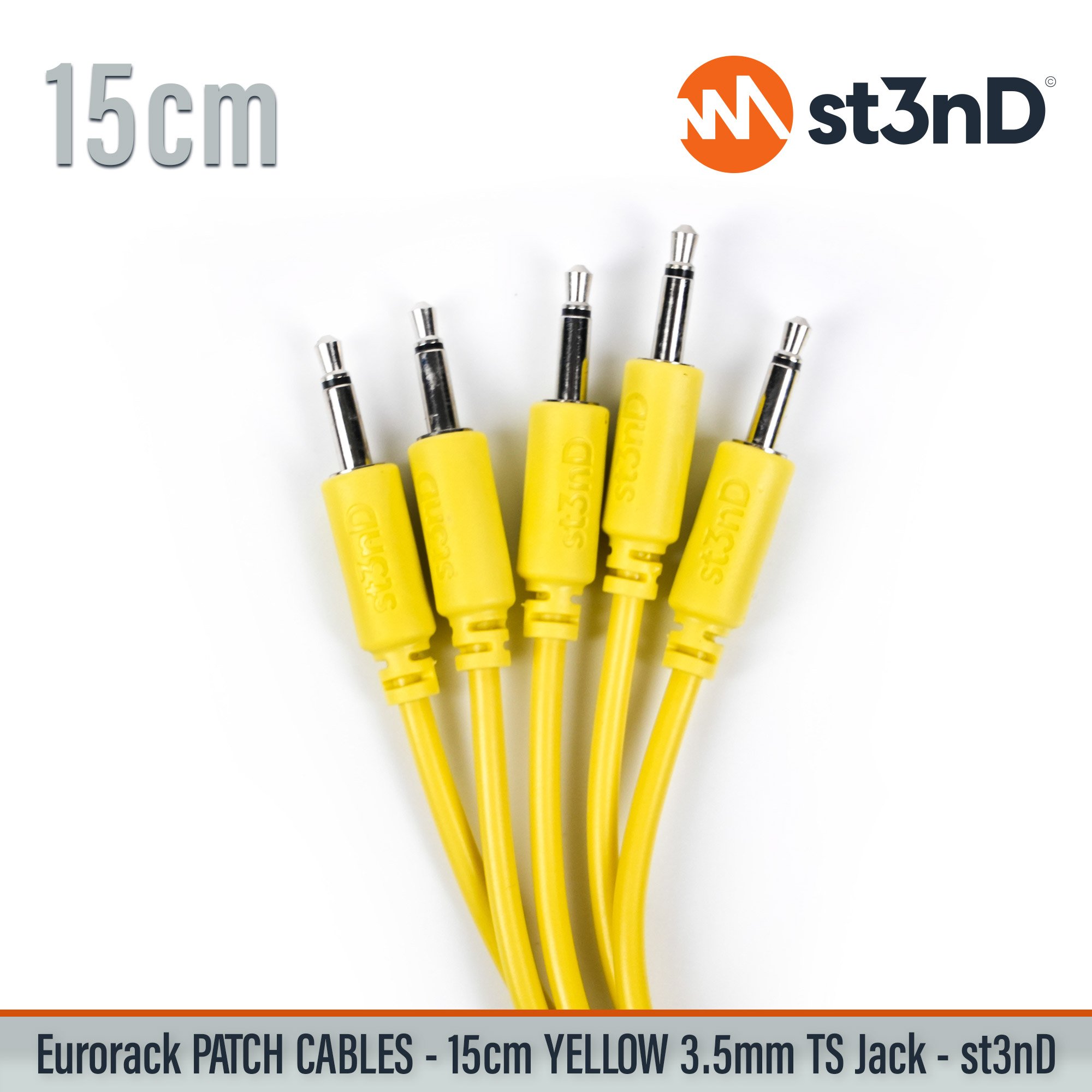 short modular eurorack patch cable 3.5mm mono jack 15cm long yellow color eurorack cable holder semimodular modular copper patch cable pvc patch cable short patch cable synth accessory