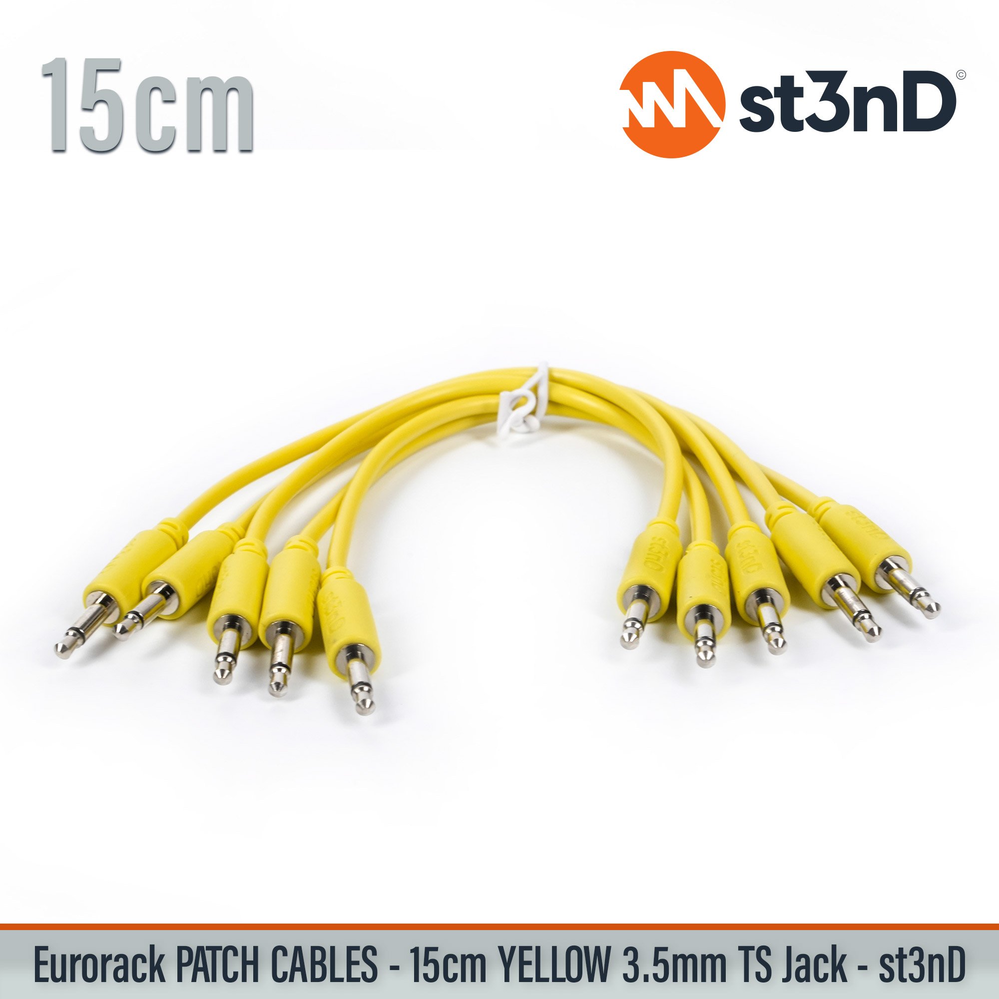 short modular eurorack patch cable 3.5mm mono jack 15cm long yellow color eurorack cable holder semimodular modular copper patch cable pvc patch cable short patch cable synth accessory
