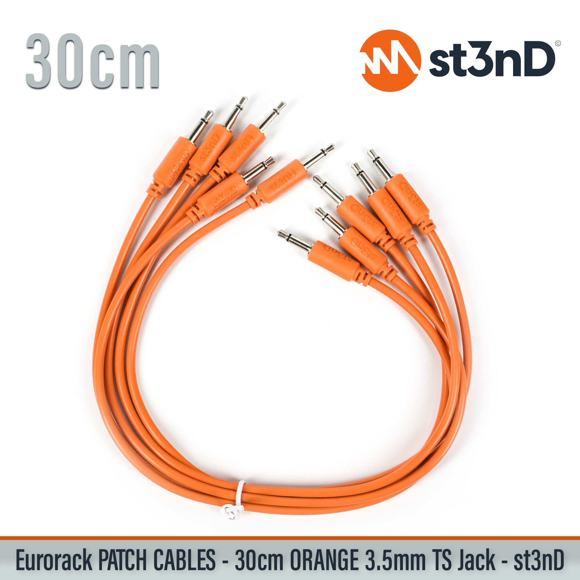 Home 21 short modular eurorack patch cable 3.5mm mono jack 30cm long orange color eurorack cable holder semimodular modular copper patch cable pvc patch cable short patch cable synth accessory