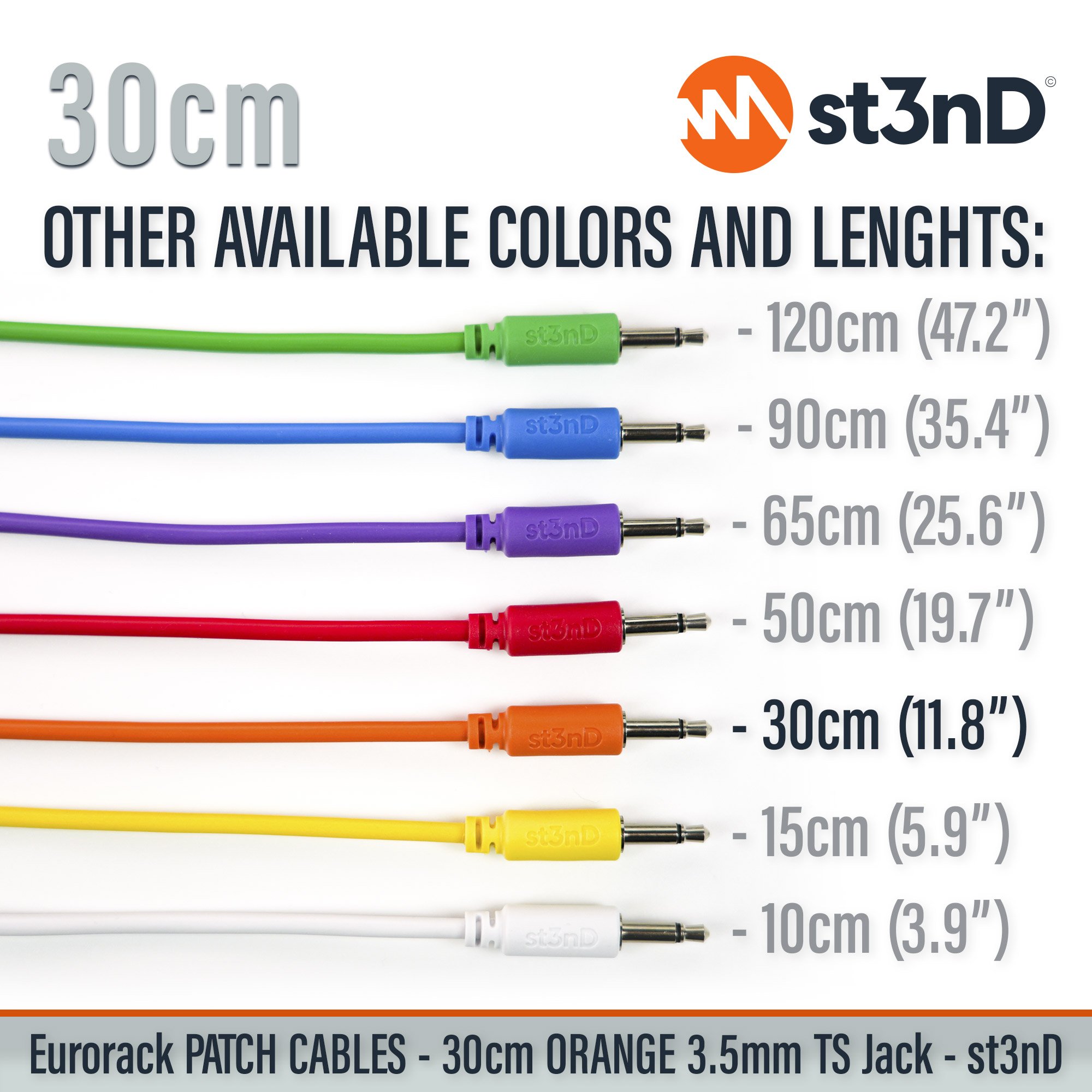 short modular eurorack patch cable 3.5mm mono jack 30cm long orange color eurorack cable holder semimodular modular copper patch cable pvc patch cable short patch cable synth accessory