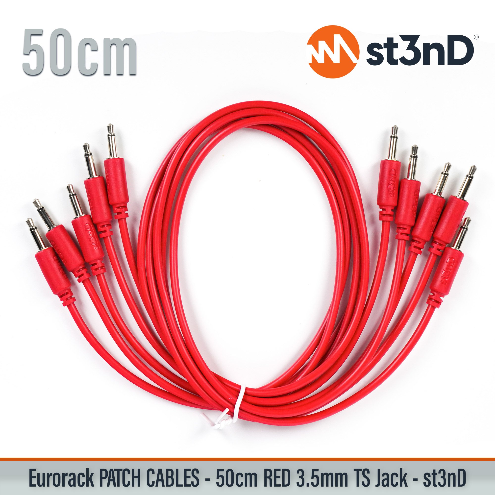 Home 19 short modular eurorack patch cable 3.5mm mono jack 50cm long red color eurorack cable holder semimodular modular copper patch cable pvc patch cable short patch cable synth accessory