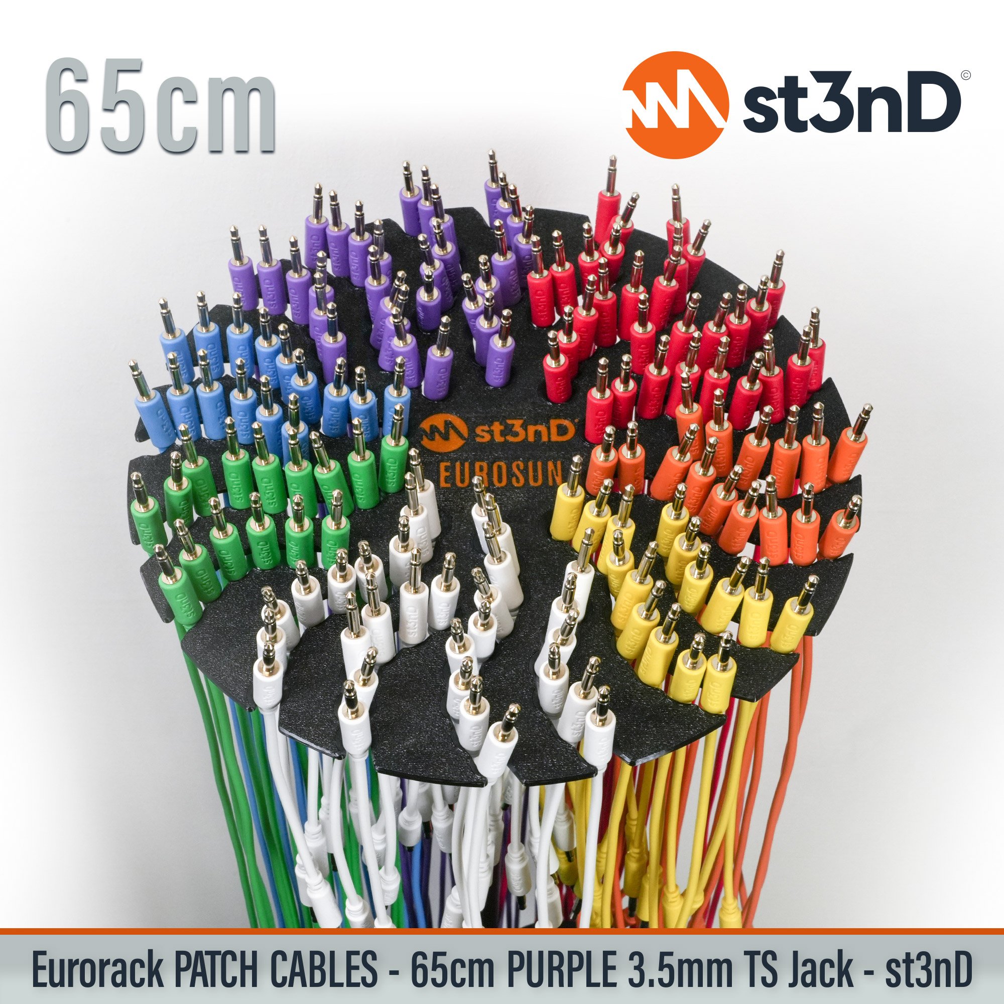 short modular eurorack patch cable 3.5mm mono jack 65cm long purple color eurorack cable holder semimodular modular copper patch cable pvc patch cable short patch cable synth accessory
