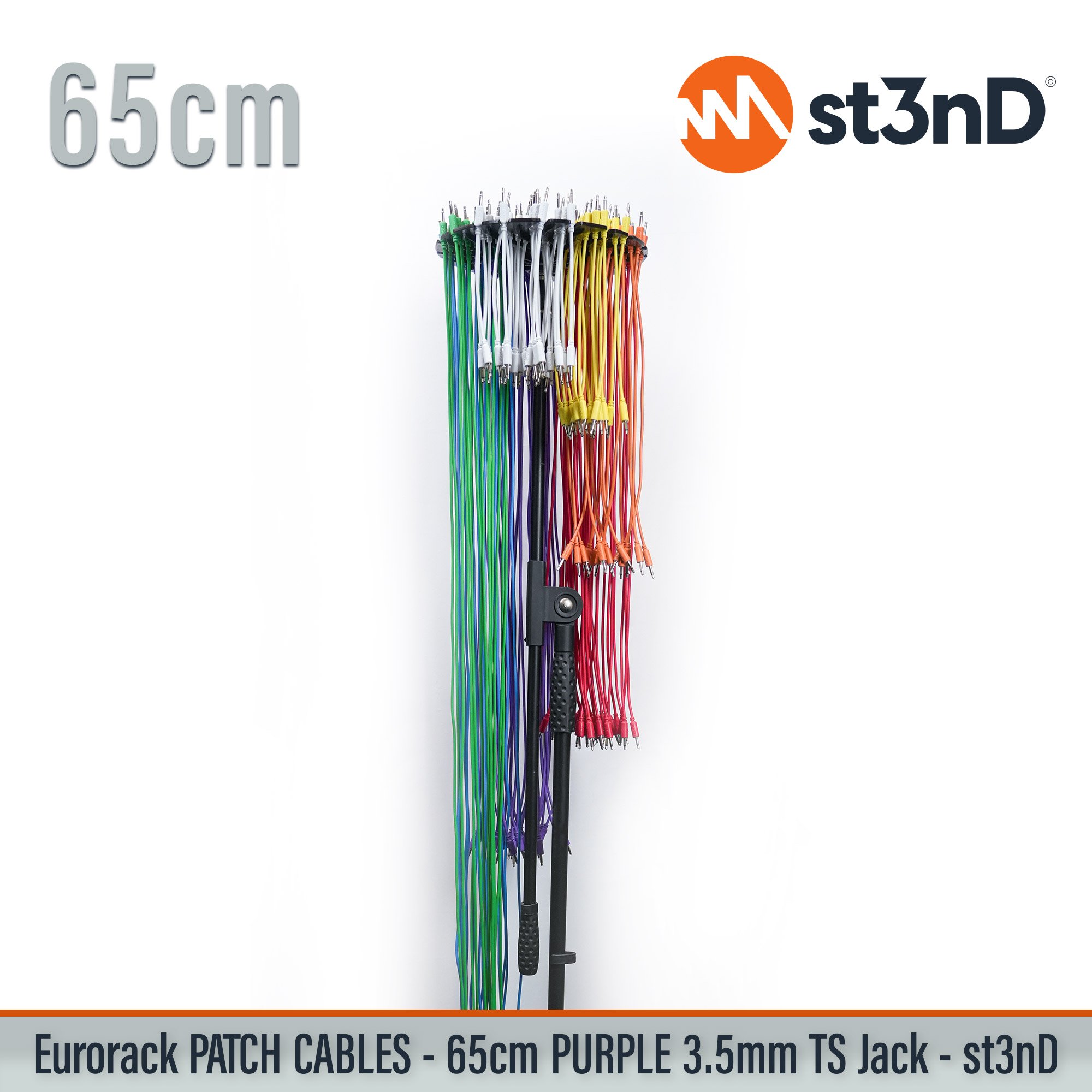 short modular eurorack patch cable 3.5mm mono jack 65cm long purple color eurorack cable holder semimodular modular copper patch cable pvc patch cable short patch cable synth accessory