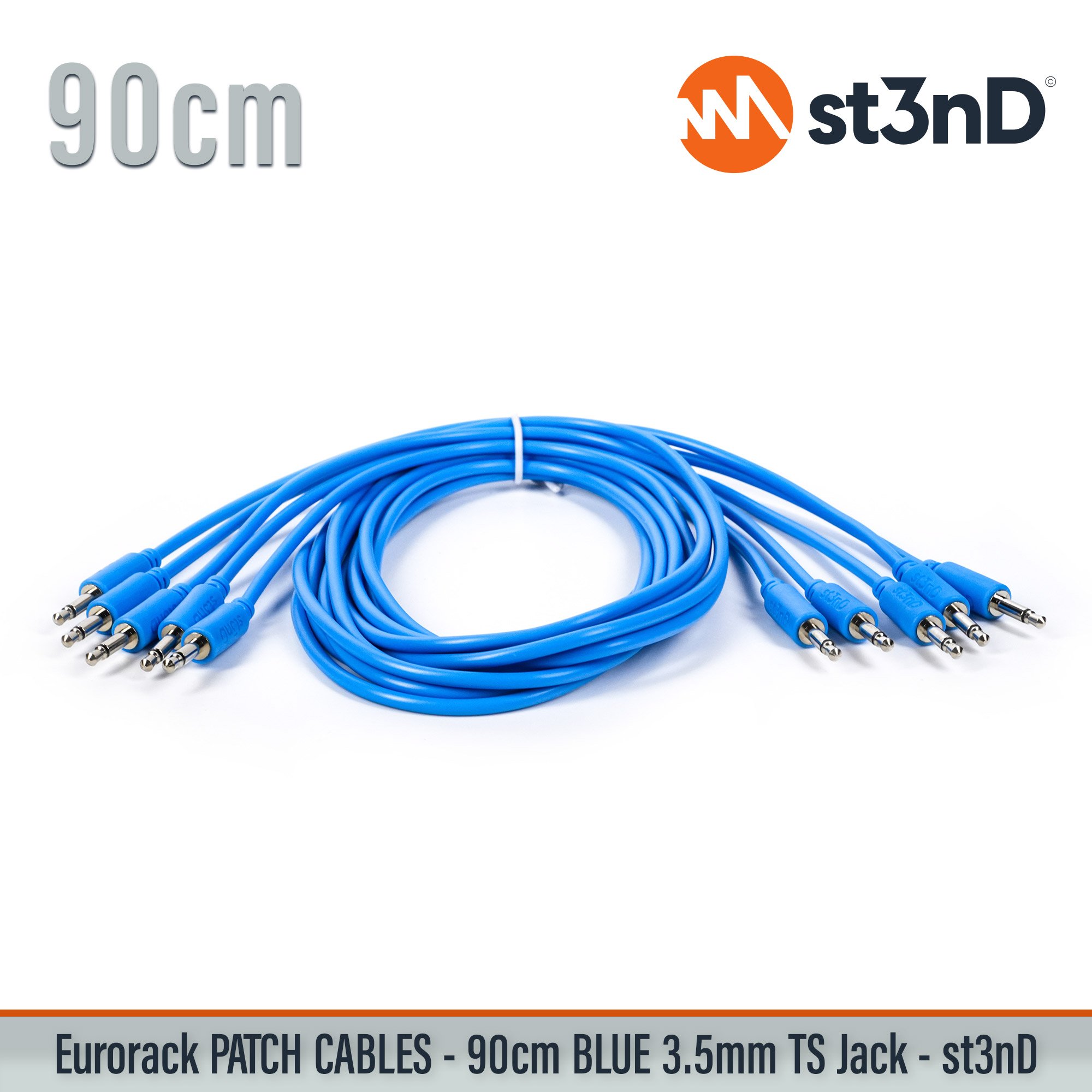 short modular eurorack patch cable 3.5mm mono jack 90cm long blue color eurorack cable holder semimodular modular copper patch cable pvc patch cable short patch cable synth accessory