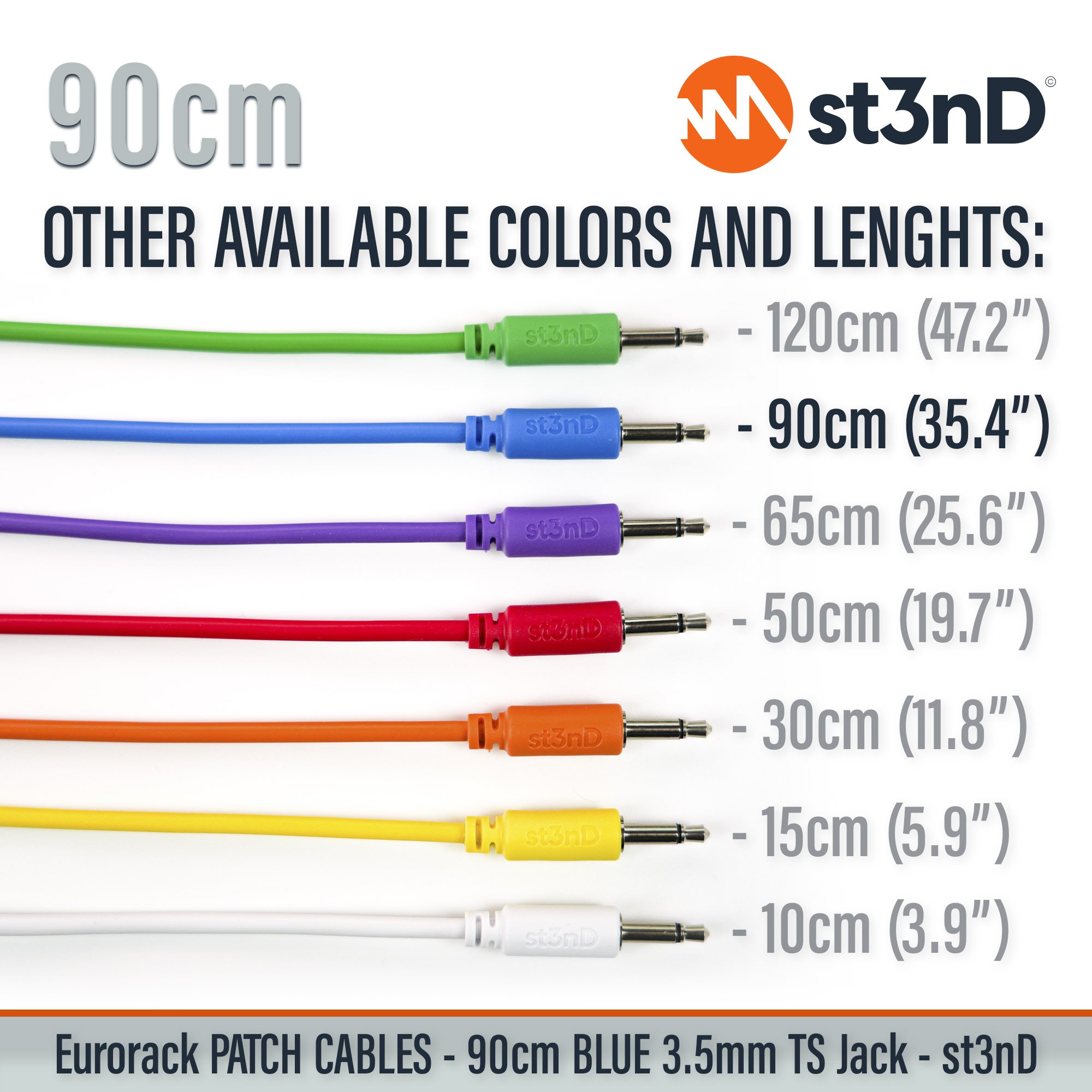 short modular eurorack patch cable 3.5mm mono jack 90cm long blue color eurorack cable holder semimodular modular copper patch cable pvc patch cable short patch cable synth accessory
