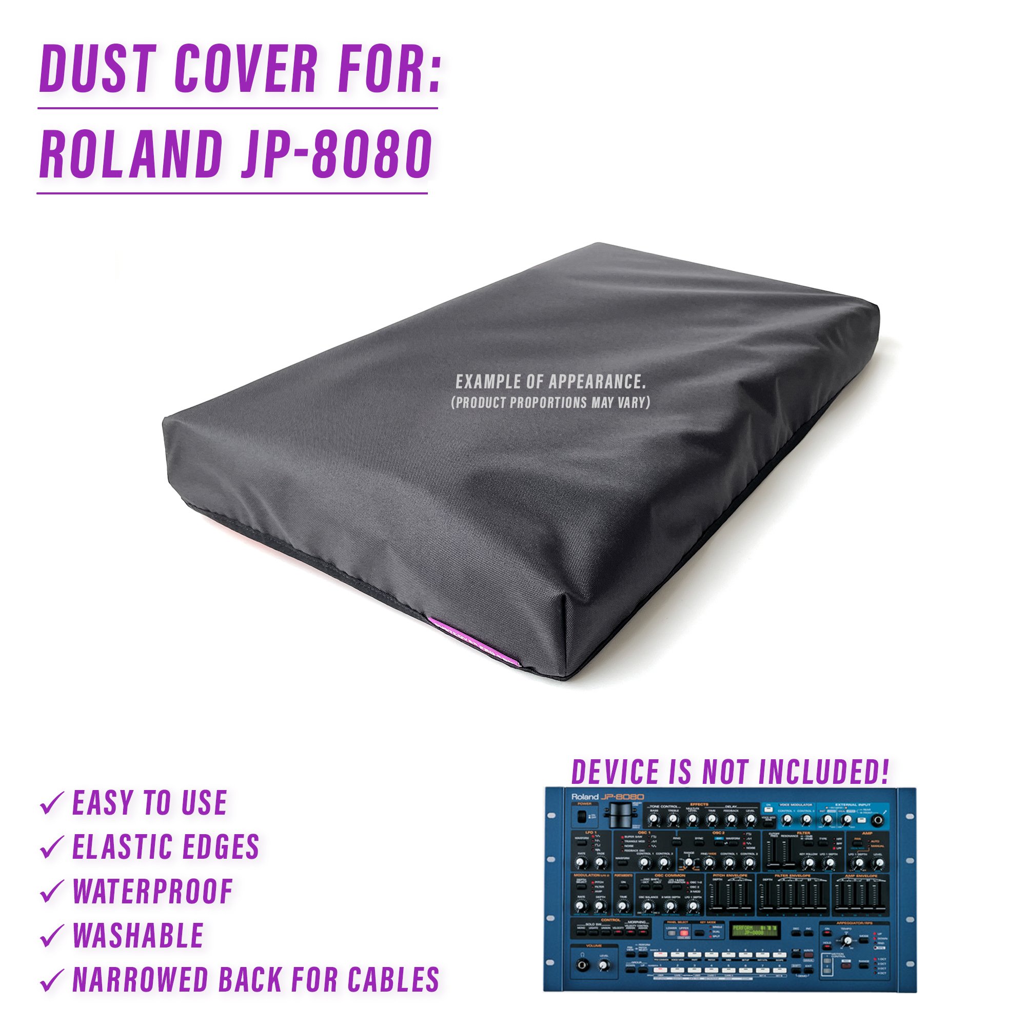 cover dust dustcoverpro elastic roland roland workstation synth synth protection water resistant JP-8080 JP-8080 MODULE 8080 synth module JP-8080 rack module roland jp-8080