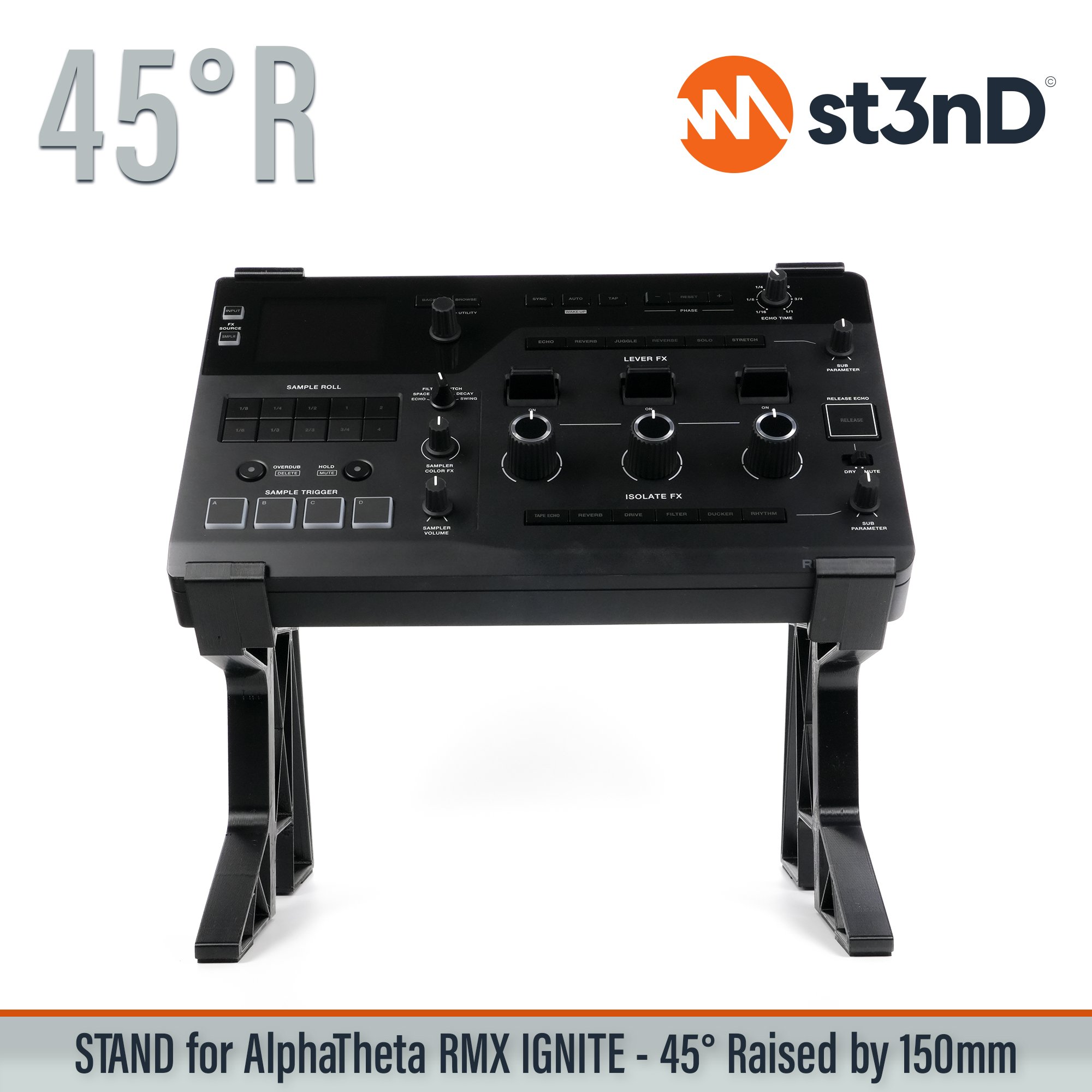 AlphaTheta, alphatheta rmx, dj device, dj effector, dj equipment, ignite, Pioneer DJ, pioneer dj rmx, pioneer ignite, portable, RMX-Ignite, st3nD, stable, stand, strong, sturdy, tilted, raised, elevated, djriser, dj raiser