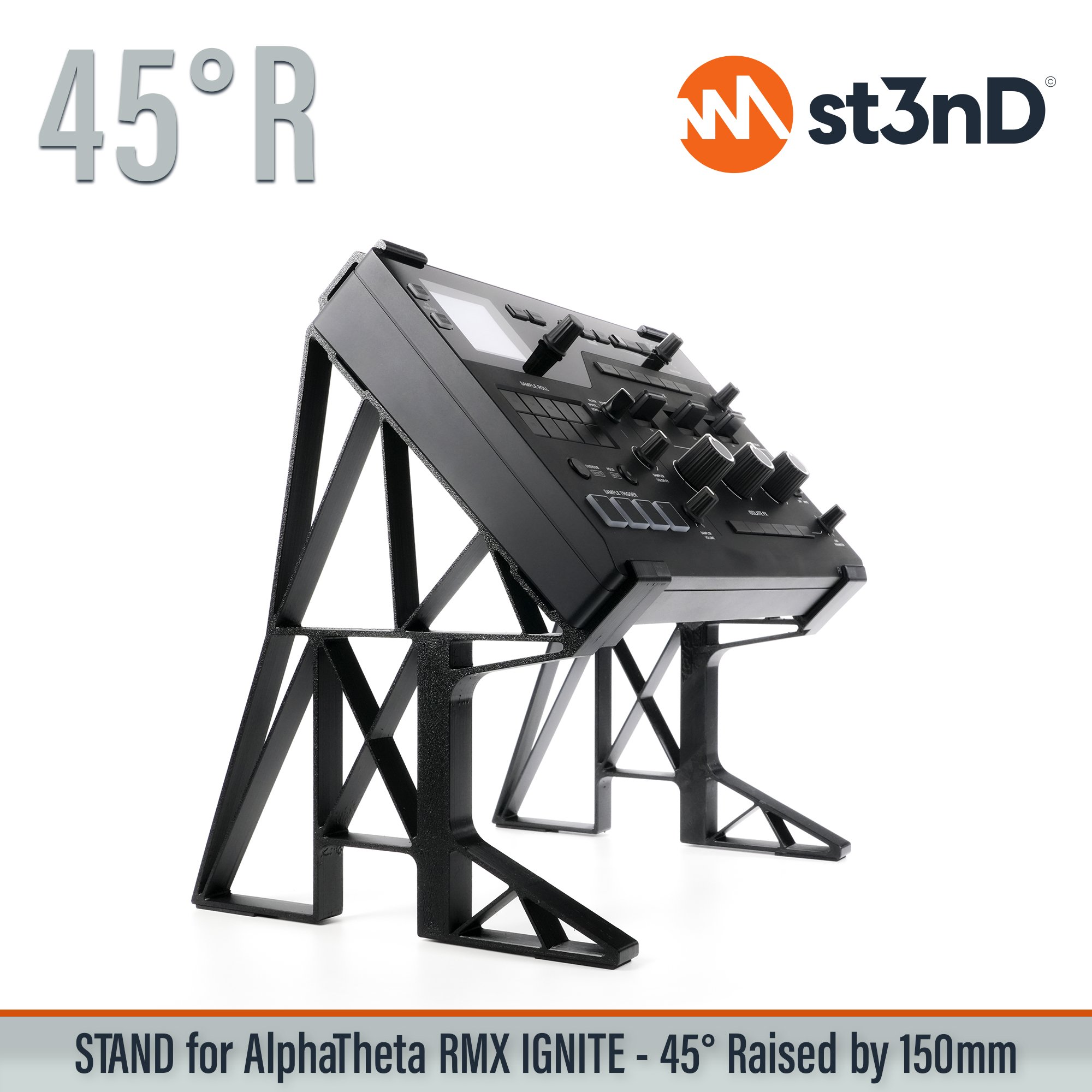 AlphaTheta, alphatheta rmx, dj device, dj effector, dj equipment, ignite, Pioneer DJ, pioneer dj rmx, pioneer ignite, portable, RMX-Ignite, st3nD, stable, stand, strong, sturdy, tilted, raised, elevated, djriser, dj raiser
